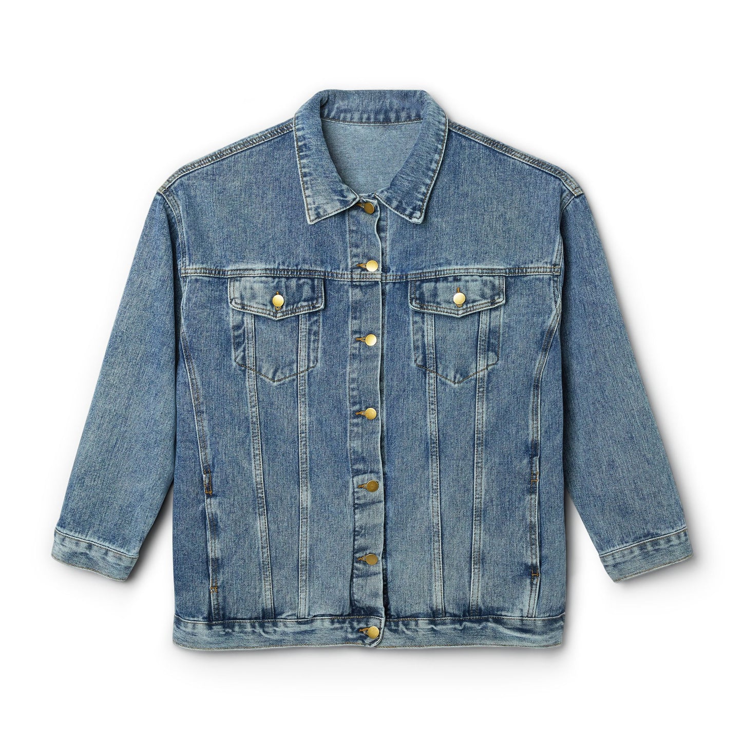 Spooky Vibe Women's Denim Jacket, Halloween Fashion, Ghost Print Jacket, Casual Fall Outfit, Layering Jacket, Unique Gift Idea