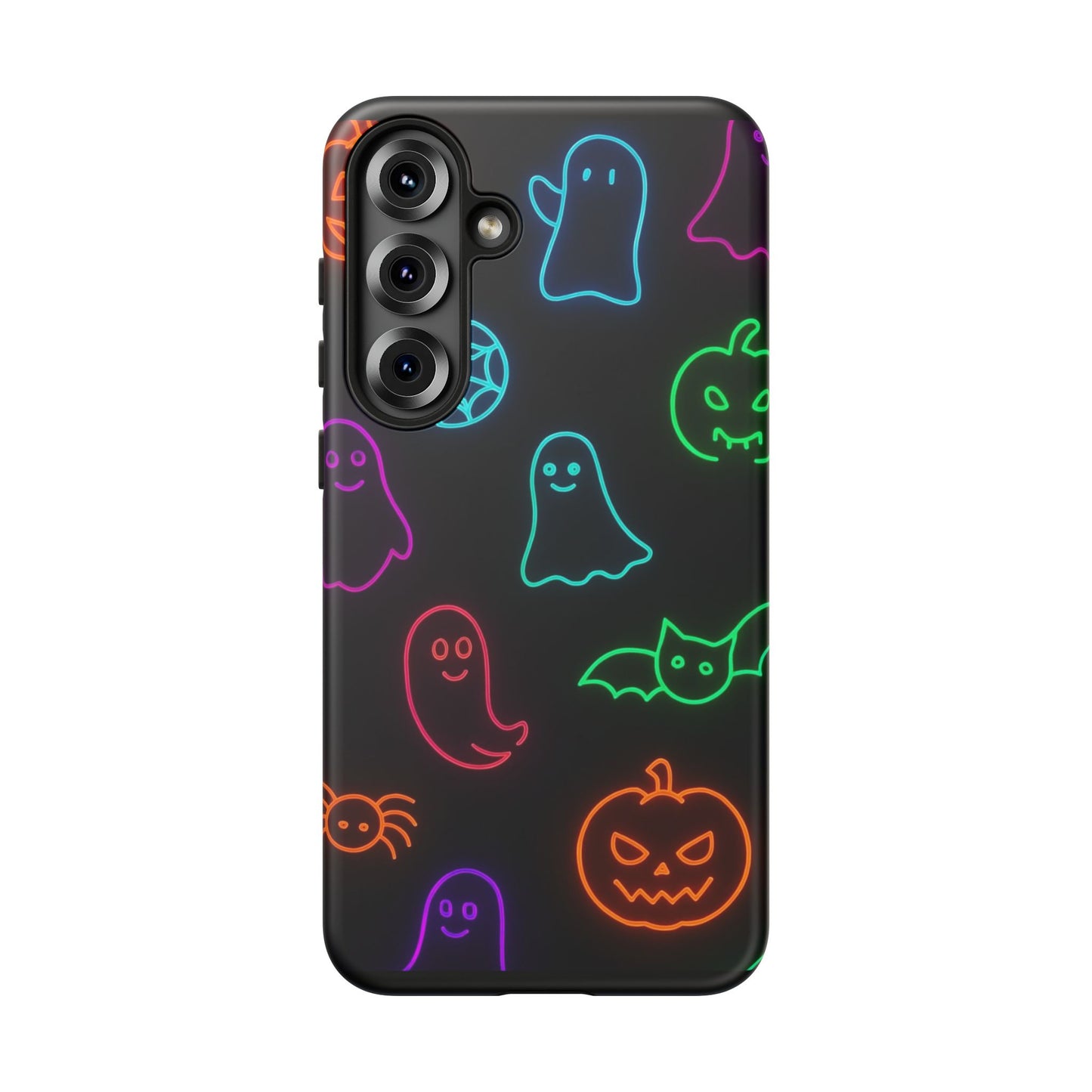 Neon Halloween Pattern | Cute Ghosts, Pumpkins & Bats Glow Design Phone Cases