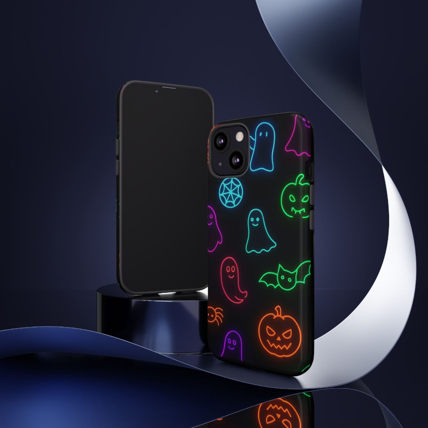 Neon Halloween Pattern | Cute Ghosts, Pumpkins & Bats Glow Design Phone Cases