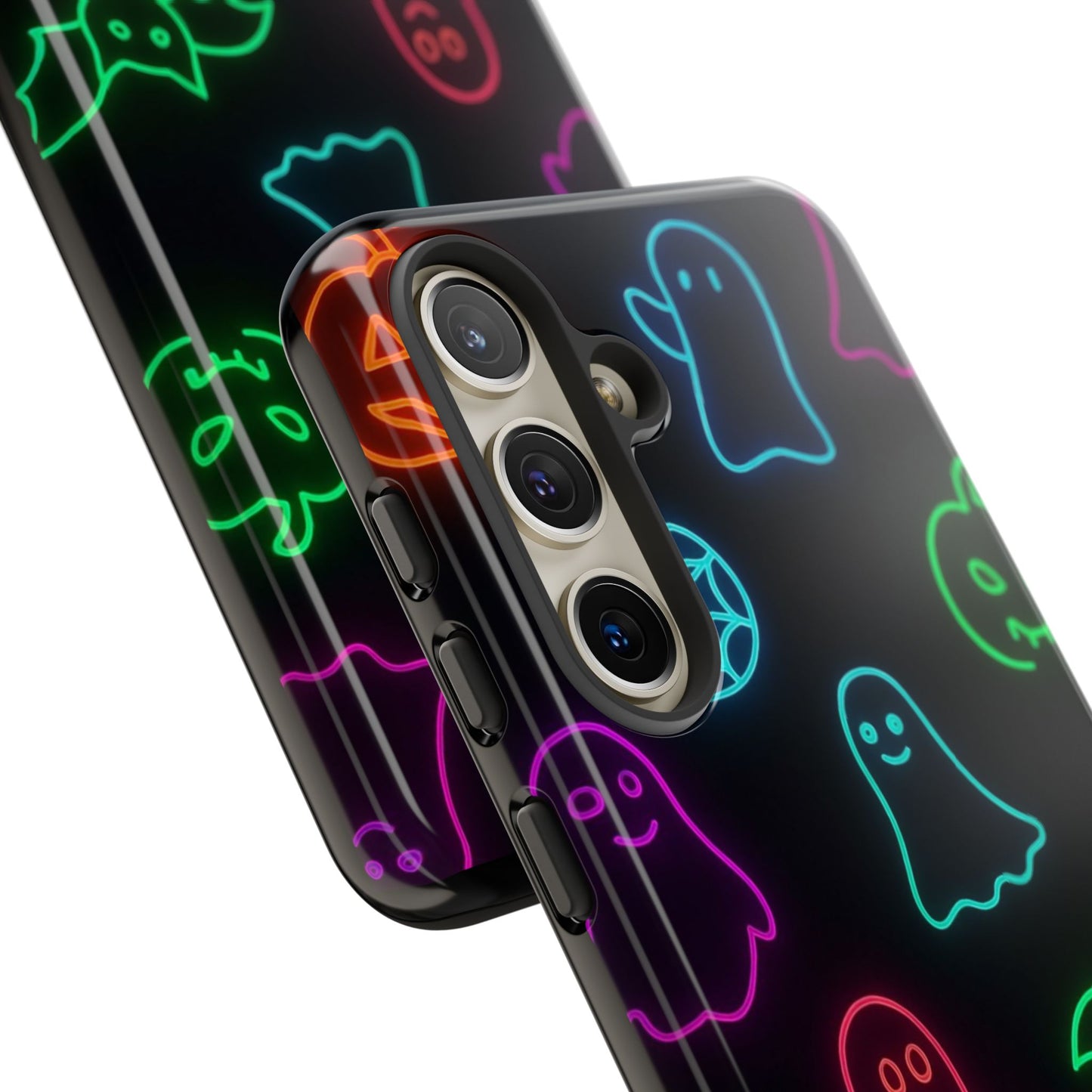 Neon Halloween Pattern | Cute Ghosts, Pumpkins & Bats Glow Design Phone Cases