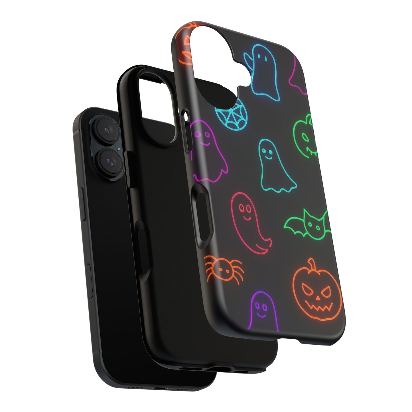 Neon Halloween Pattern | Cute Ghosts, Pumpkins & Bats Glow Design Phone Cases