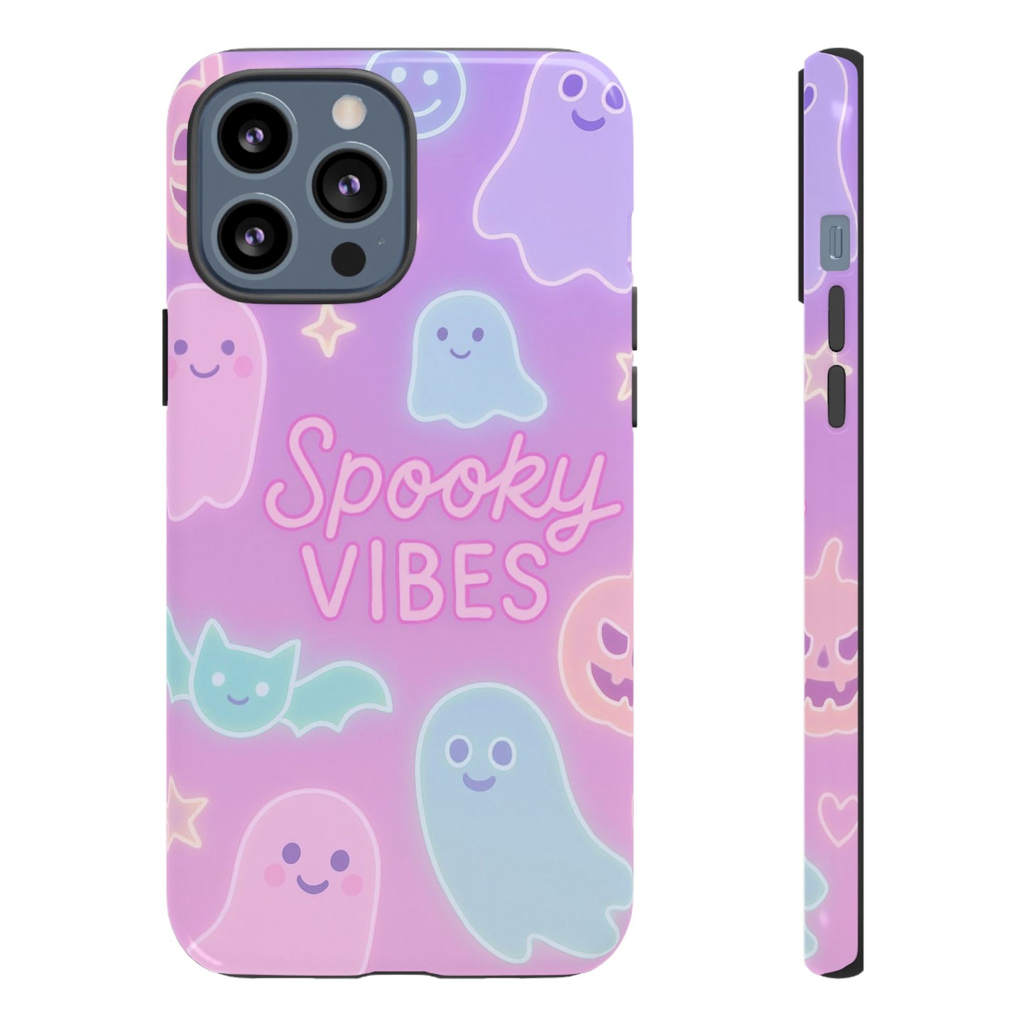 Spooky Vibes Pastel Halloween Design | Cute Ghosts, Pumpkins & Bats Aesthetic Phone Cases