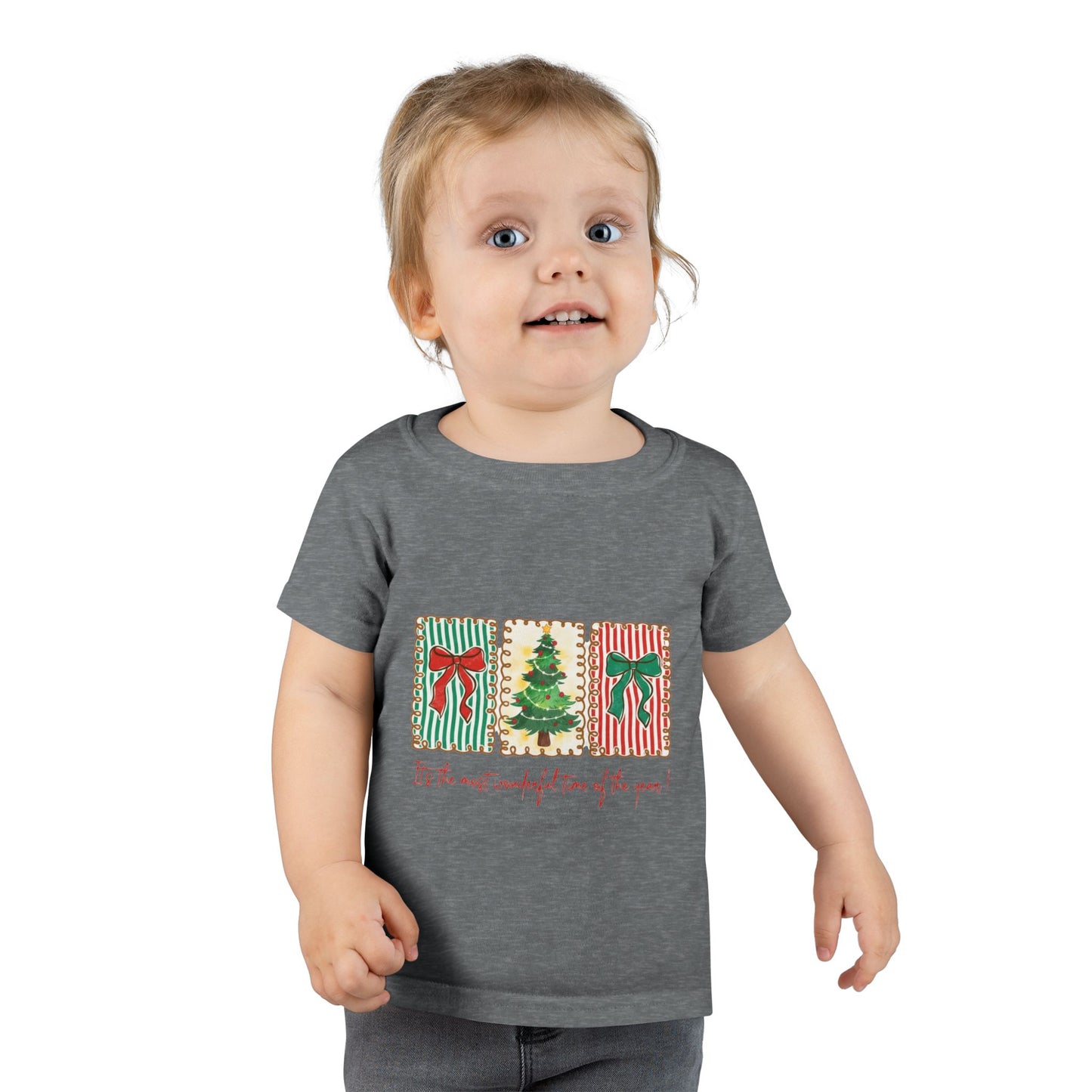 Festive Christmas Tree & Bow Design | It’s the Most Wonderful Time of the Year – Holiday Shirt, Mug, Tote & Home Decor Toddler T-Shirt