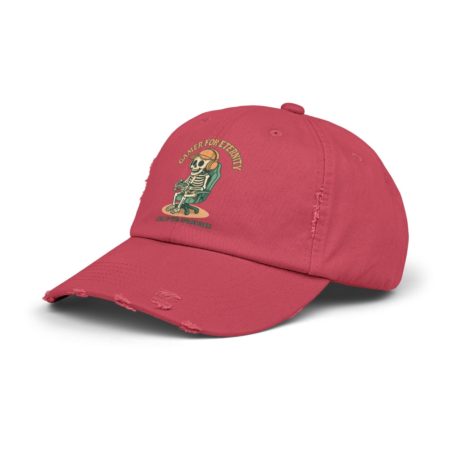 Unisex Distressed Cap Featuring 'Cancer for Eternity' Design – Quirky, Casual Headwear for Everyday Wear, Gifts, Festivals, and More, Distressed cap