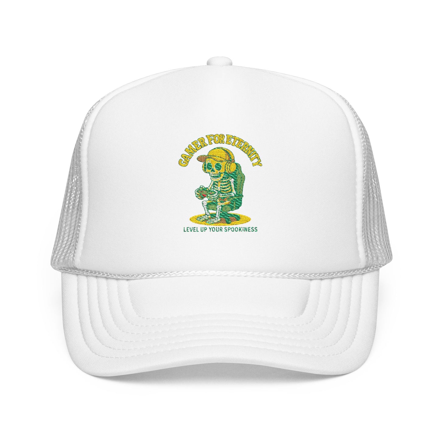 Embroidered Foam Trucker Hat - Cute Cartoon Design for Outdoor Fun, Fashion Accessories, Gift for Her, Unique Summer Style,  Adjustable Cap, Trucker Hat Embroidered