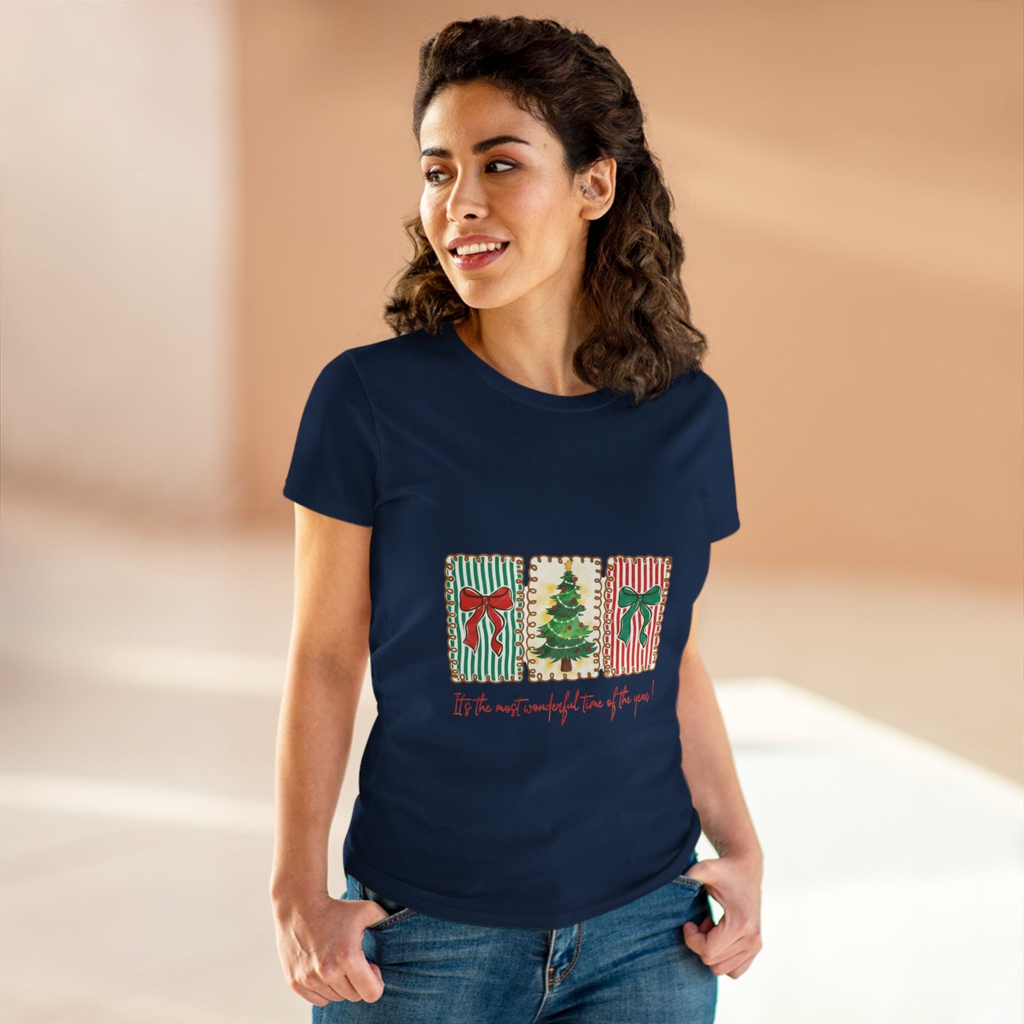 Festive Christmas Tree & Bow Design | It’s the Most Wonderful Time of the Year – Holiday Shirt, Mug, Tote & Home Decor