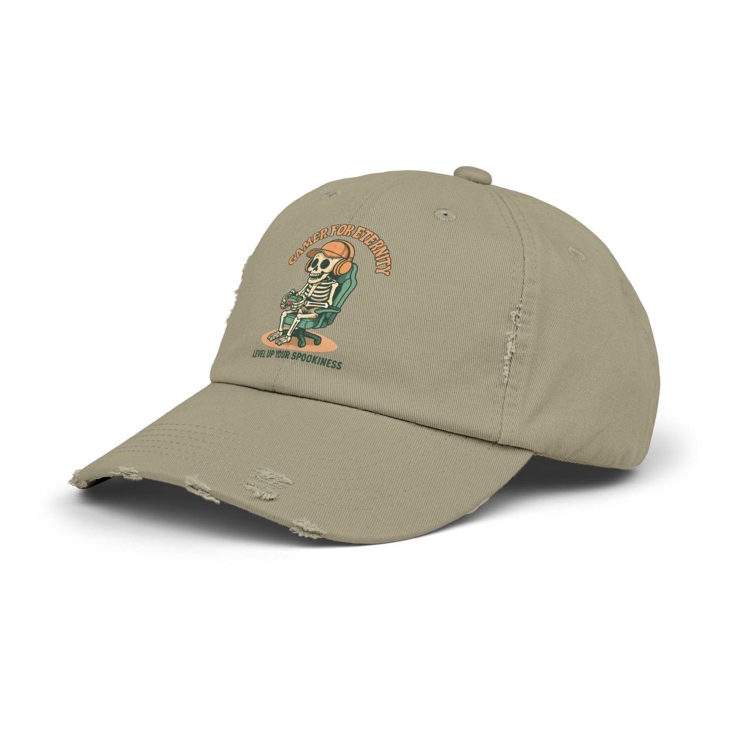 Unisex Distressed Cap Featuring 'Cancer for Eternity' Design – Quirky, Casual Headwear for Everyday Wear, Gifts, Festivals, and More, Distressed cap