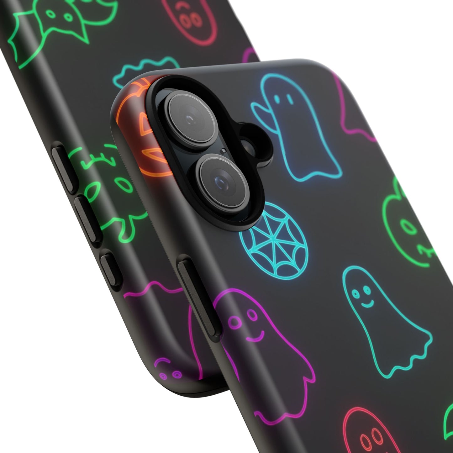 Neon Halloween Pattern | Cute Ghosts, Pumpkins & Bats Glow Design Phone Cases