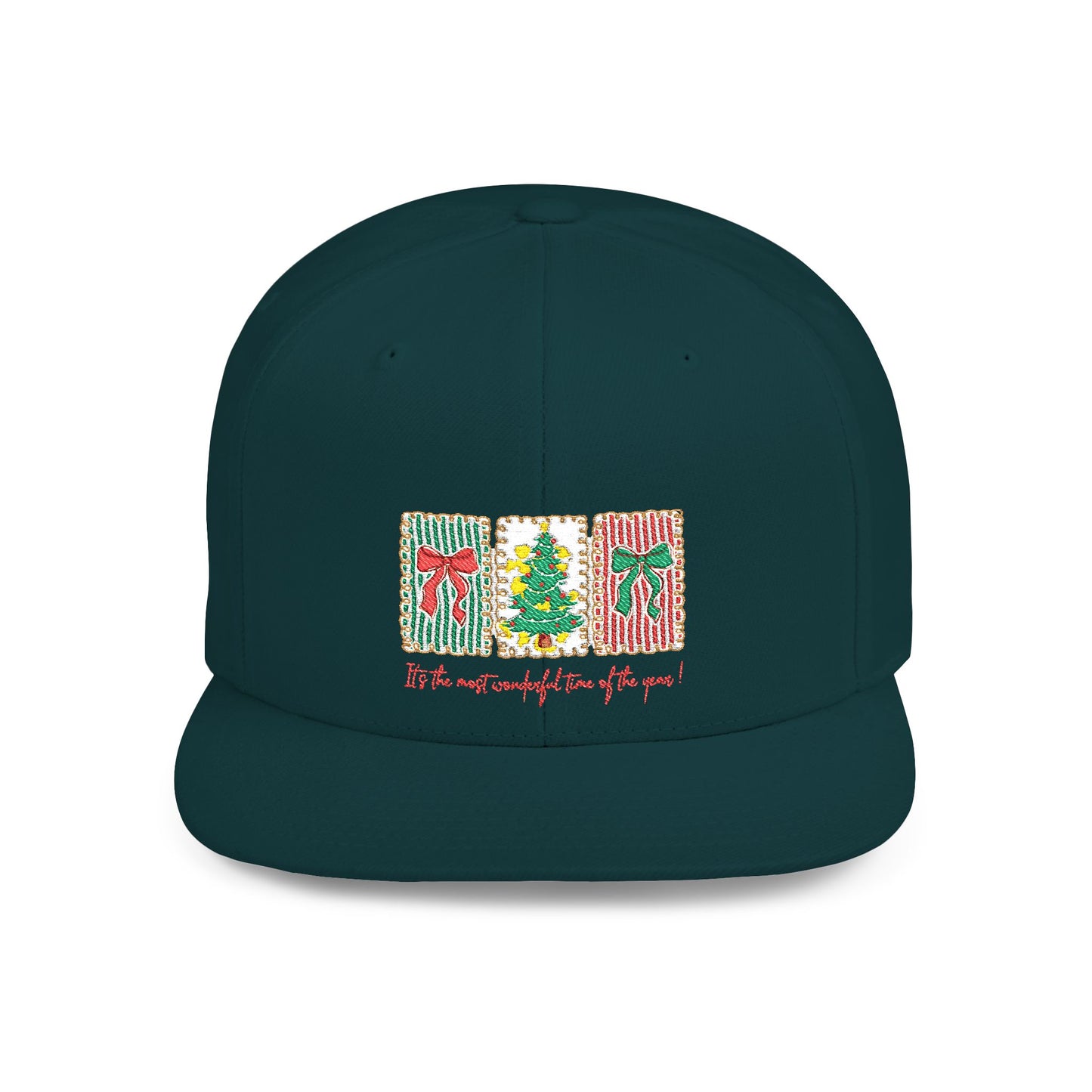 Festive Christmas Tree & Bow Design | It’s the Most Wonderful Time of the Year – Holiday Shirt, Mug, Tote & Home Decor Snapback Cap