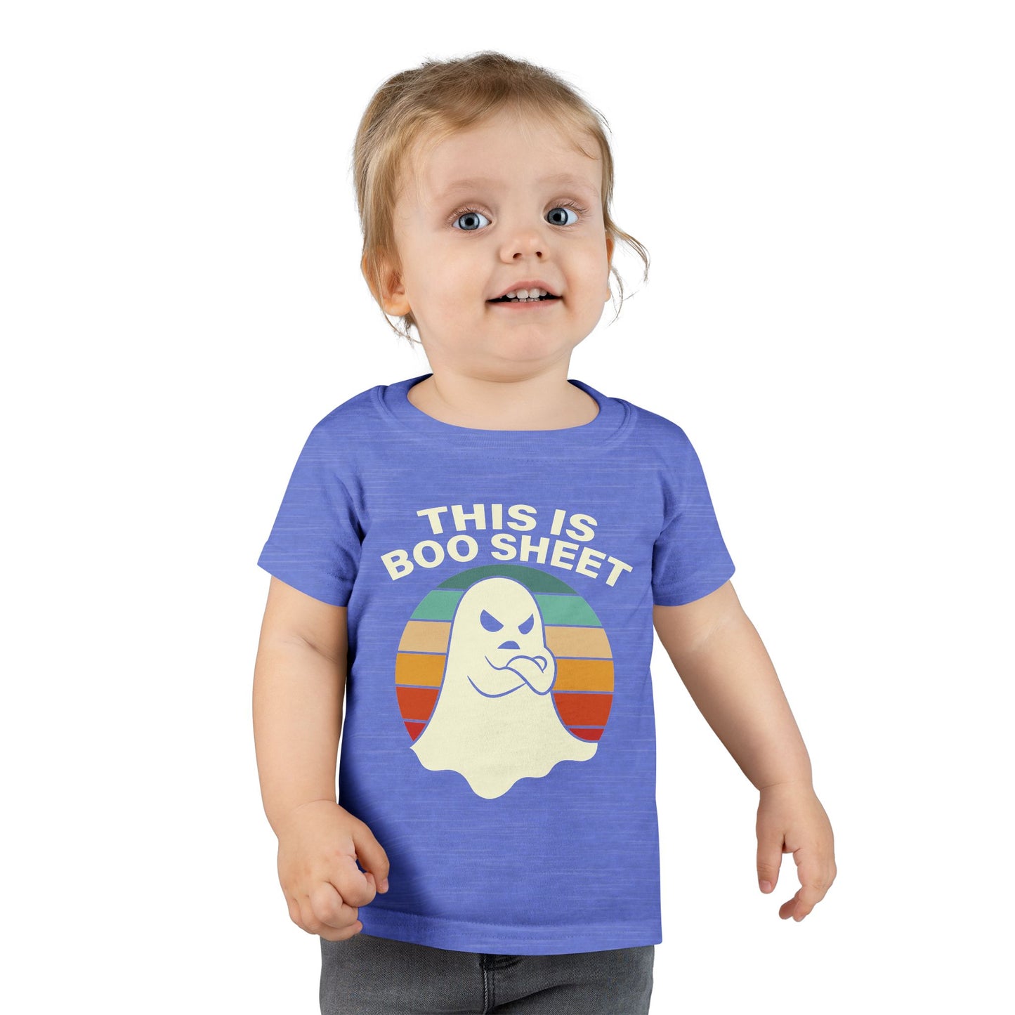 This Is Boo Sheet Funny Halloween T‑Shirt | Sarcastic Ghost Shirt for Spooky Season | Retro Ghost Graphic Tee for Men & Women Toddler T-Shirt