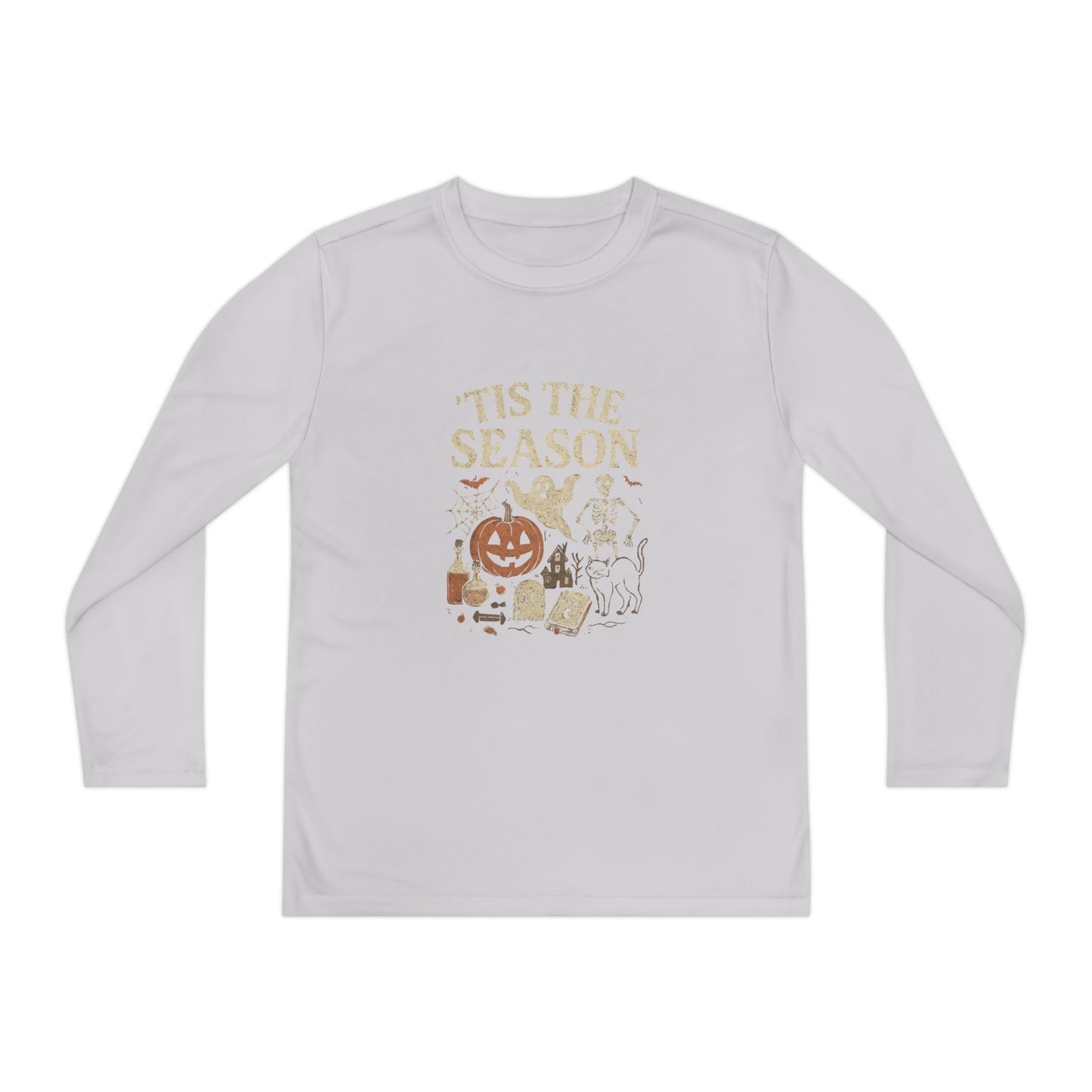 ‘Tis the Season Halloween  | Vintage Spooky Season Shirt with Ghost, Skeleton & Pumpkin | Retro Halloween Graphic Tee for Fall
