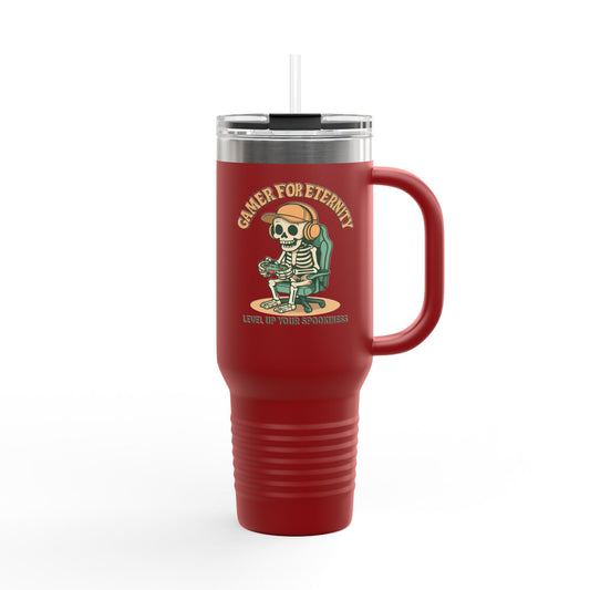 Insulated Travel Mug, Halloween Skeleton Design, 40oz, Perfect for On-the-Go, Party Beverage Container, Spooky Vibes, Travel Mug