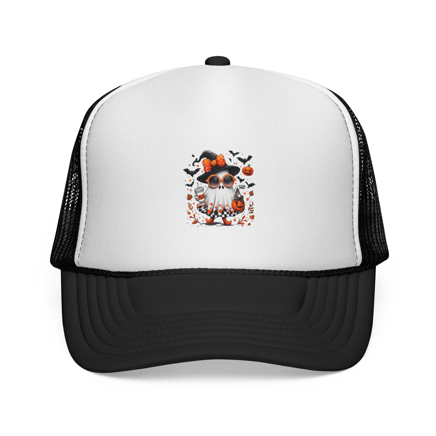Trendy Halloween Ghost Tumbler Design | Cute Witch Ghost PNG | Spooky Season Sublimation Design for Shirts, Mugs & Decor , Trucker Hat printed