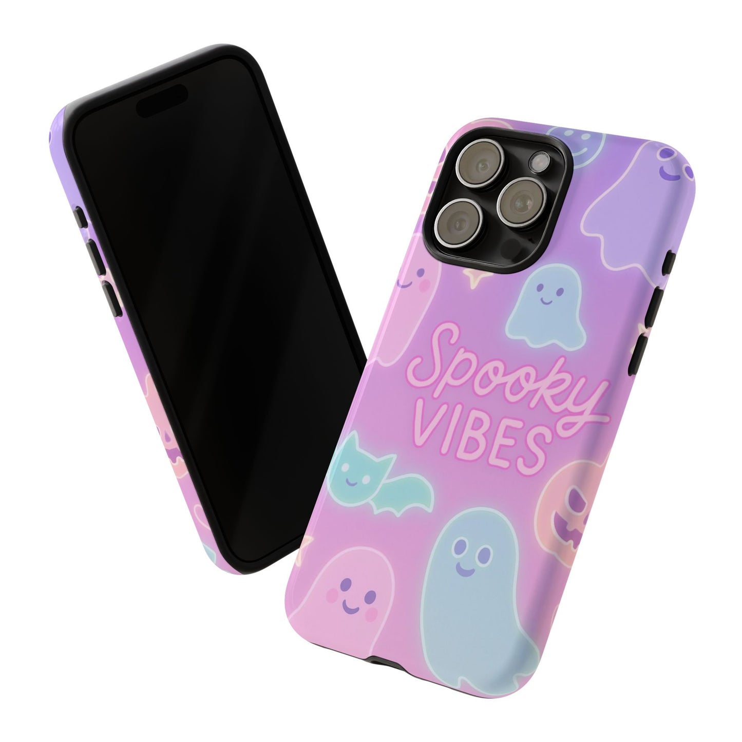 Spooky Vibes Pastel Halloween Design | Cute Ghosts, Pumpkins & Bats Aesthetic Phone Cases