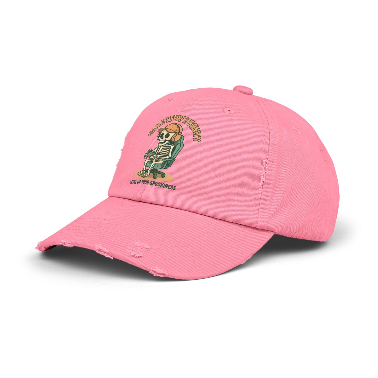 Unisex Distressed Cap Featuring 'Cancer for Eternity' Design – Quirky, Casual Headwear for Everyday Wear, Gifts, Festivals, and More, Distressed cap