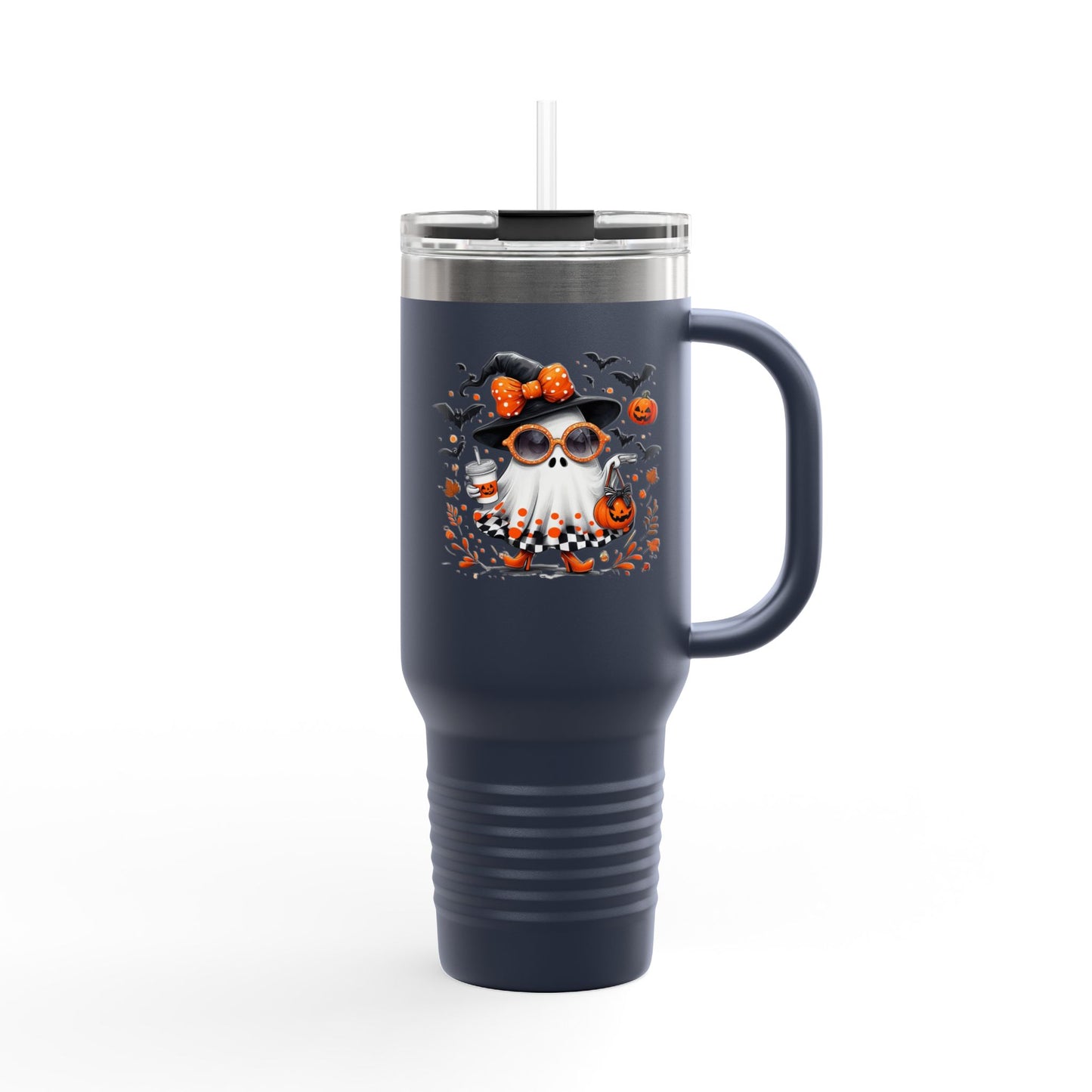 Cute Halloween Ghost  | Trendy Witch Ghost Outfit | Spooky Fall Shirt for Women | Pumpkin Aesthetic Halloween Apparel Gift Travel Mug
