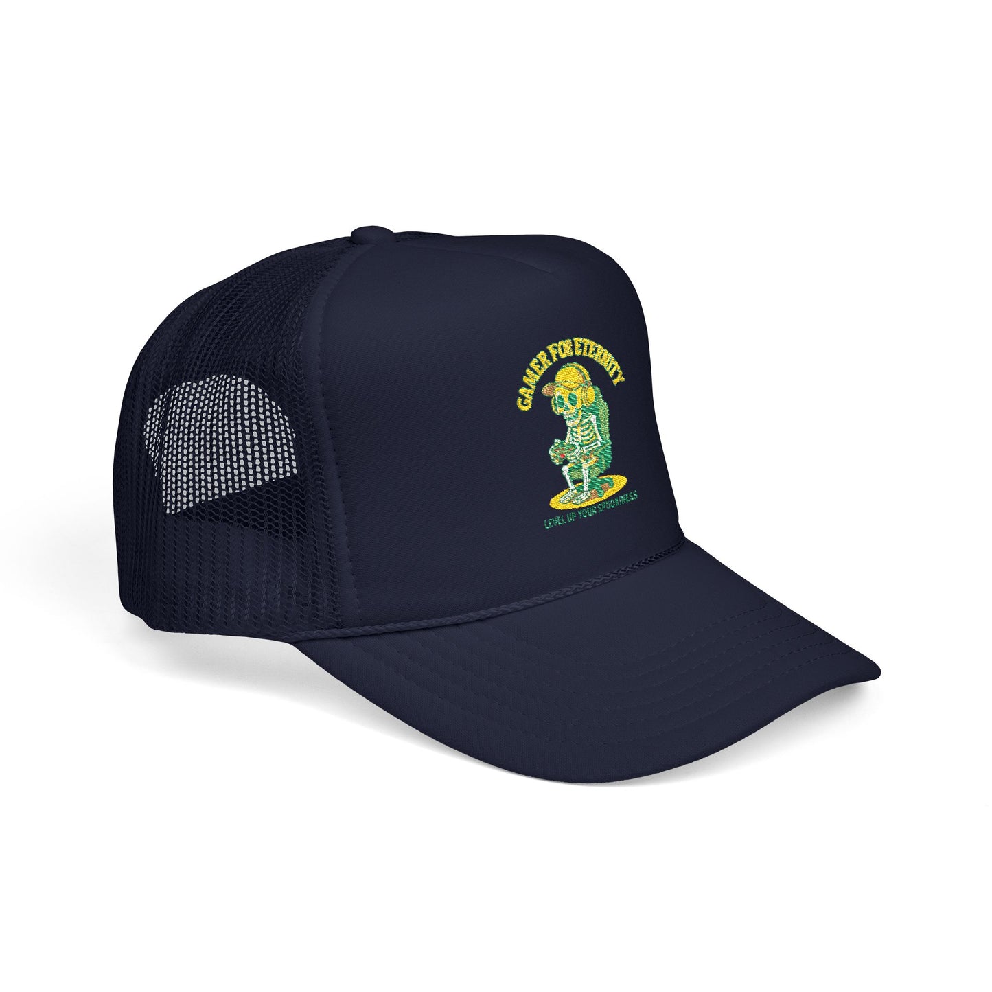 Embroidered Foam Trucker Hat - Cute Cartoon Design for Outdoor Fun, Fashion Accessories, Gift for Her, Unique Summer Style,  Adjustable Cap, Trucker Hat Embroidered