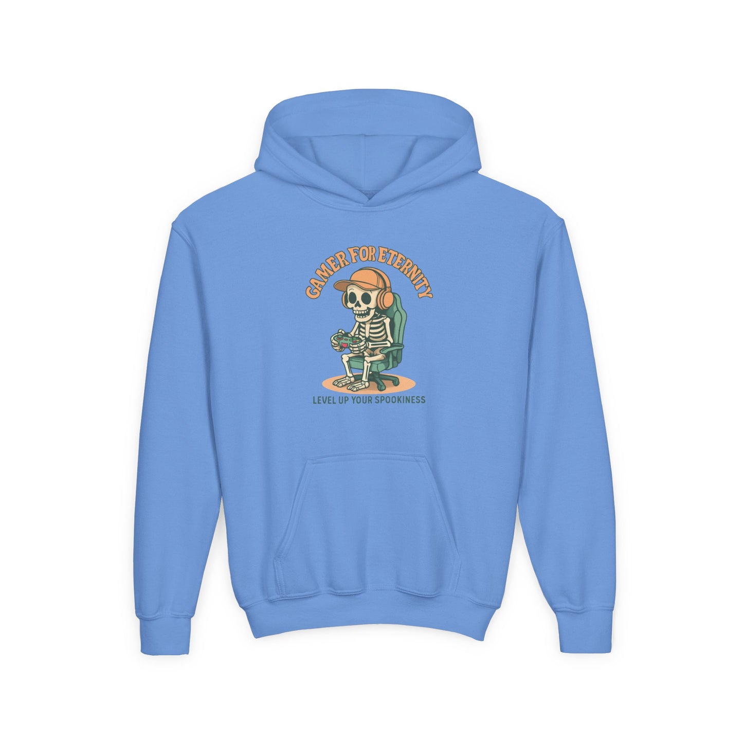 Cool Skeleton Gamer Youth Hoodie, Casual Streetwear, Perfect for Gamers, Halloween, Birthday, and Everyday Wear, Kids Hoodies