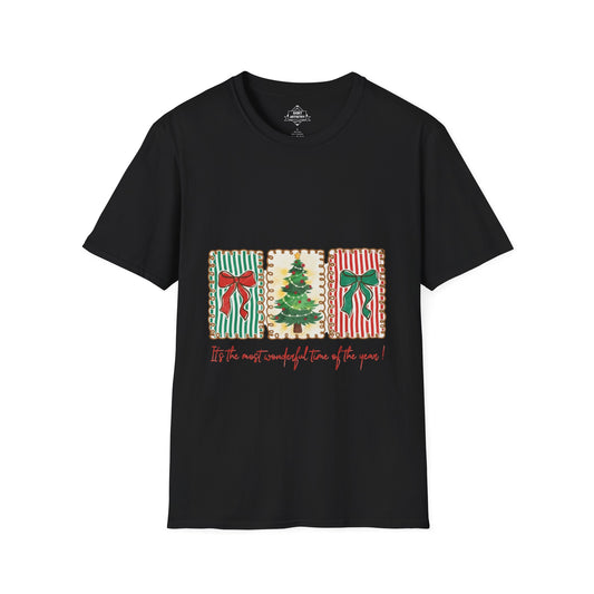 Festive Christmas Tree & Bow Design | It’s the Most Wonderful Time of the Year – Holiday Shirt, Mug, Tote & Home deco