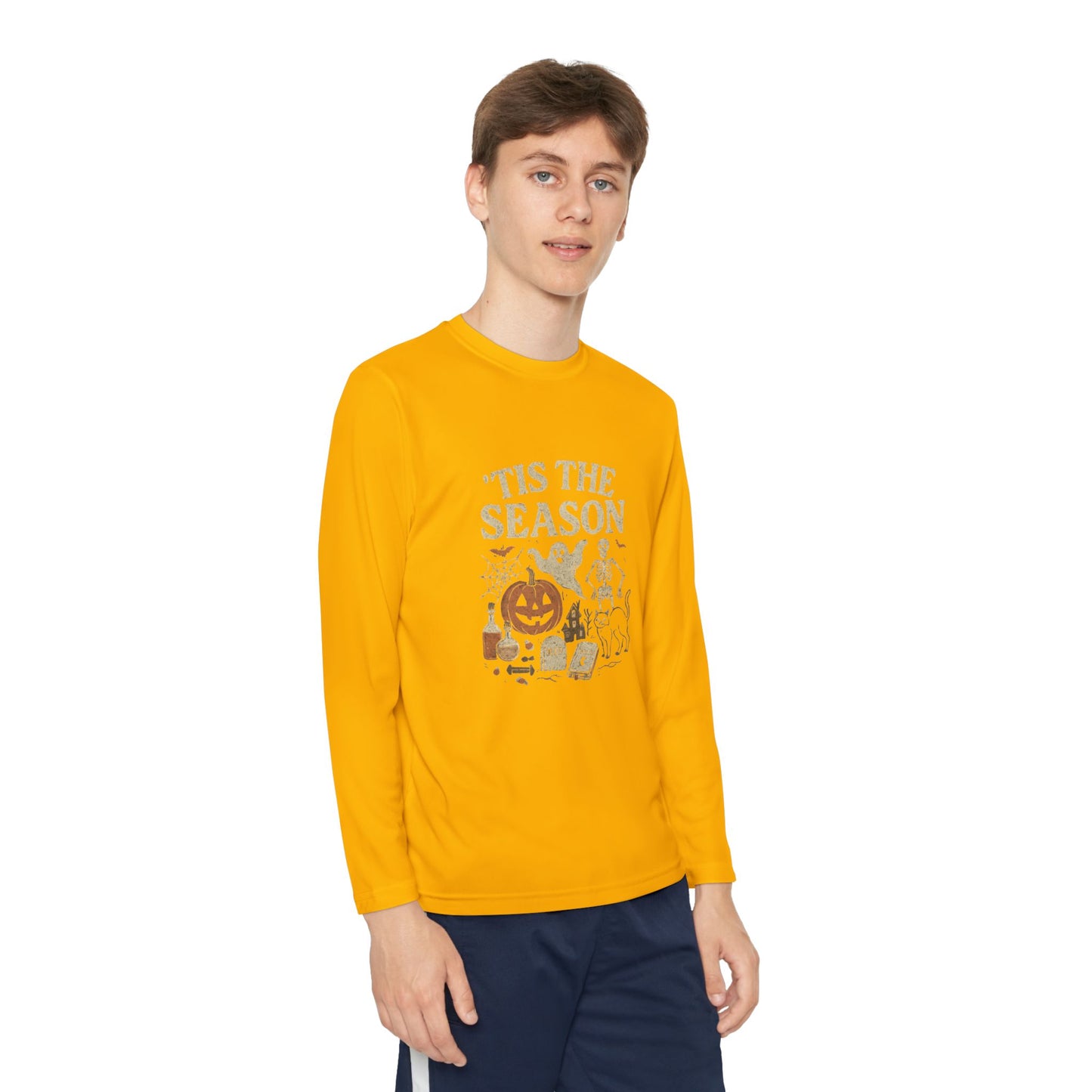 ‘Tis the Season Halloween  | Vintage Spooky Season Shirt with Ghost, Skeleton & Pumpkin | Retro Halloween Graphic Tee for Fall