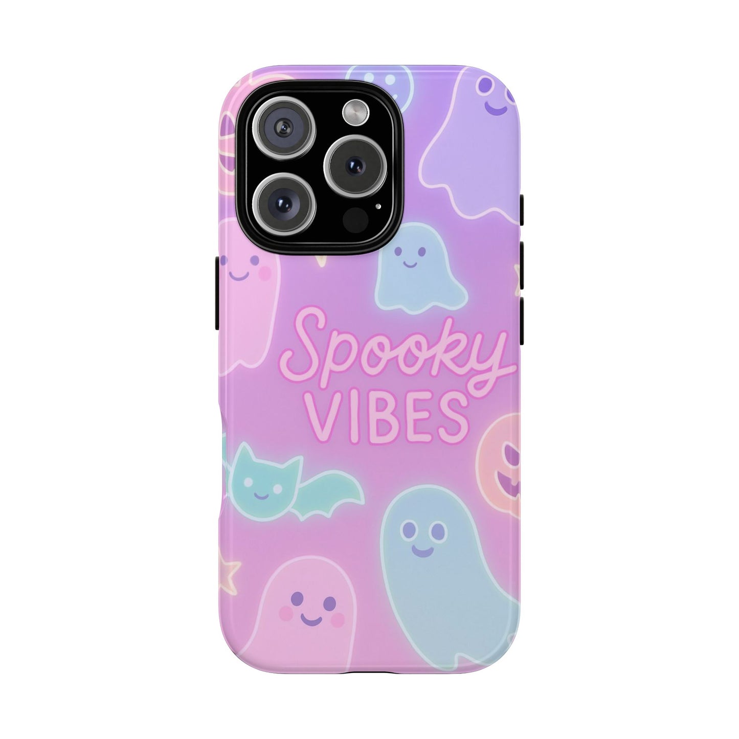 Spooky Vibes Pastel Halloween Design | Cute Ghosts, Pumpkins & Bats Aesthetic Phone Cases