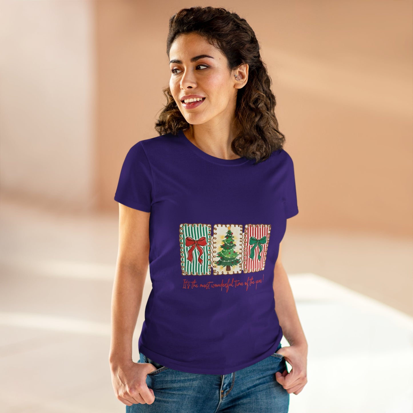 Festive Christmas Tree & Bow Design | It’s the Most Wonderful Time of the Year – Holiday Shirt, Mug, Tote & Home Decor
