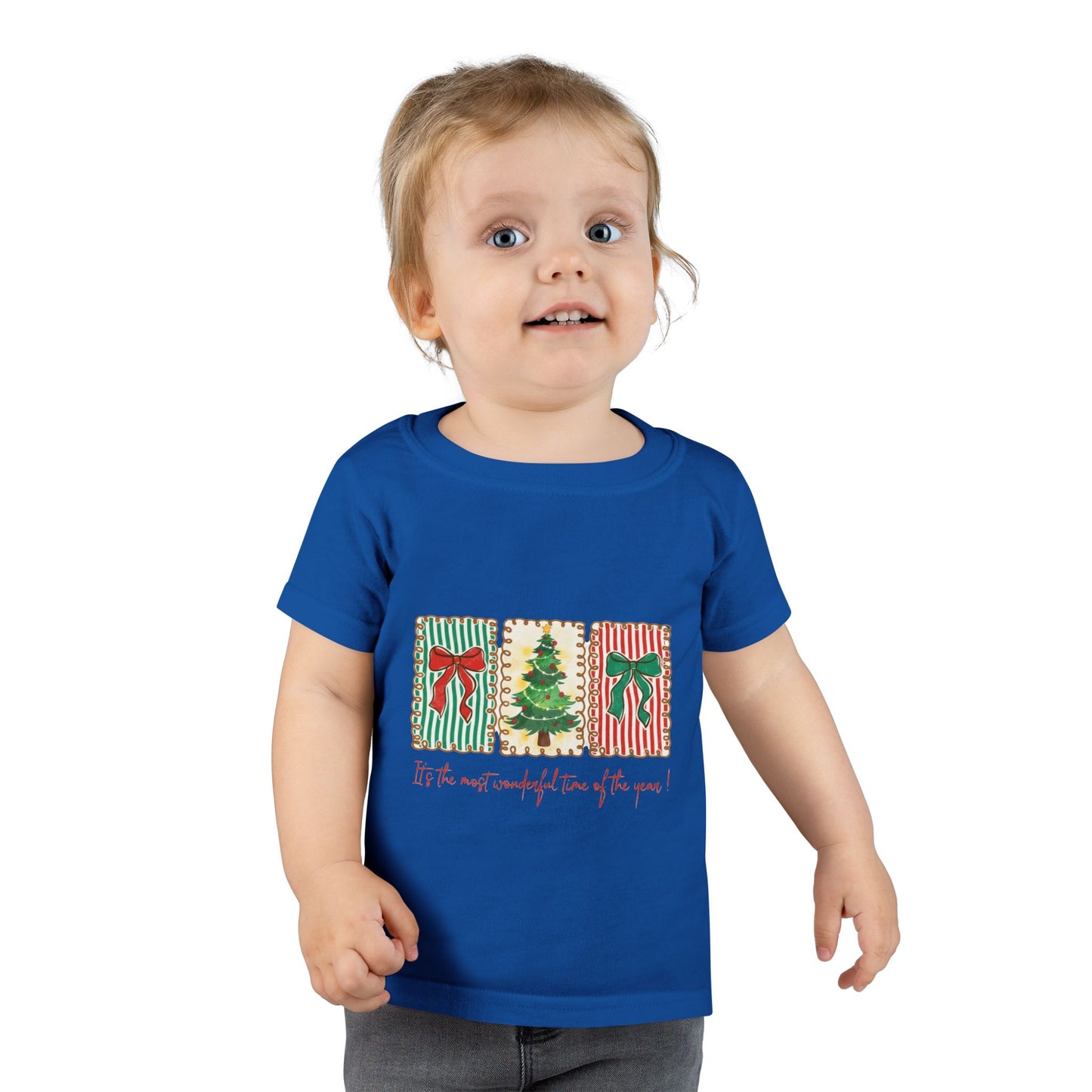 Festive Christmas Tree & Bow Design | It’s the Most Wonderful Time of the Year – Holiday Shirt, Mug, Tote & Home Decor Toddler T-Shirt