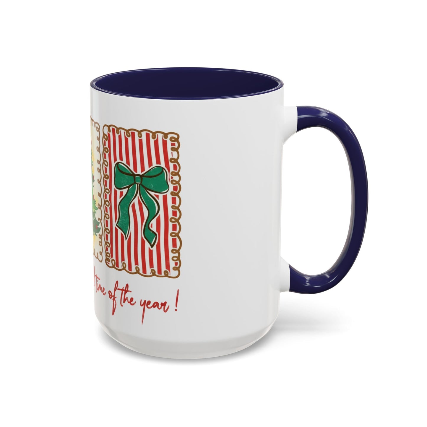 Festive Christmas Tree & Bow Design | It’s the Most Wonderful Time of the Year – Holiday Shirt, Mug, Tote & Home Decor Accent Mug