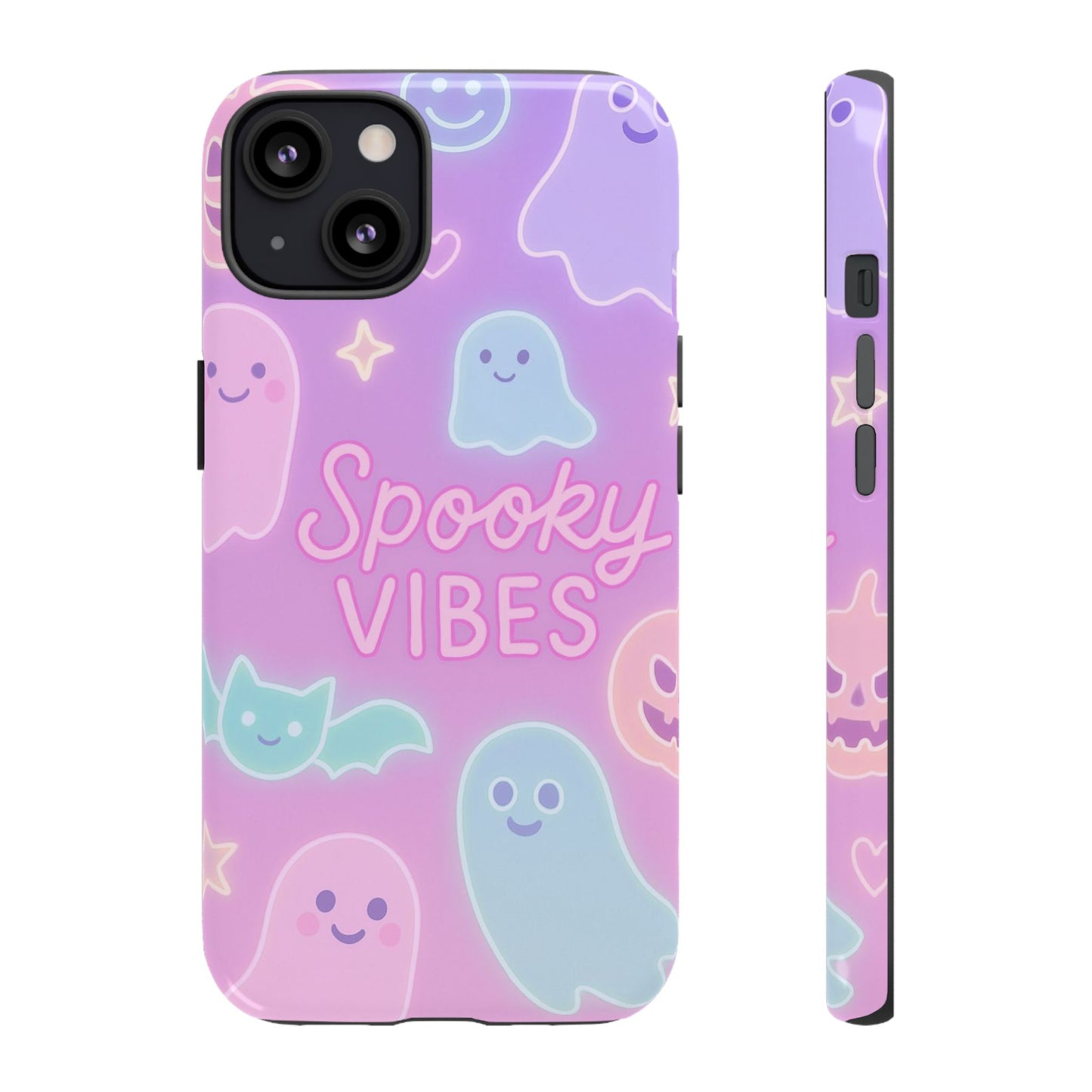 Spooky Vibes Pastel Halloween Design | Cute Ghosts, Pumpkins & Bats Aesthetic Phone Cases