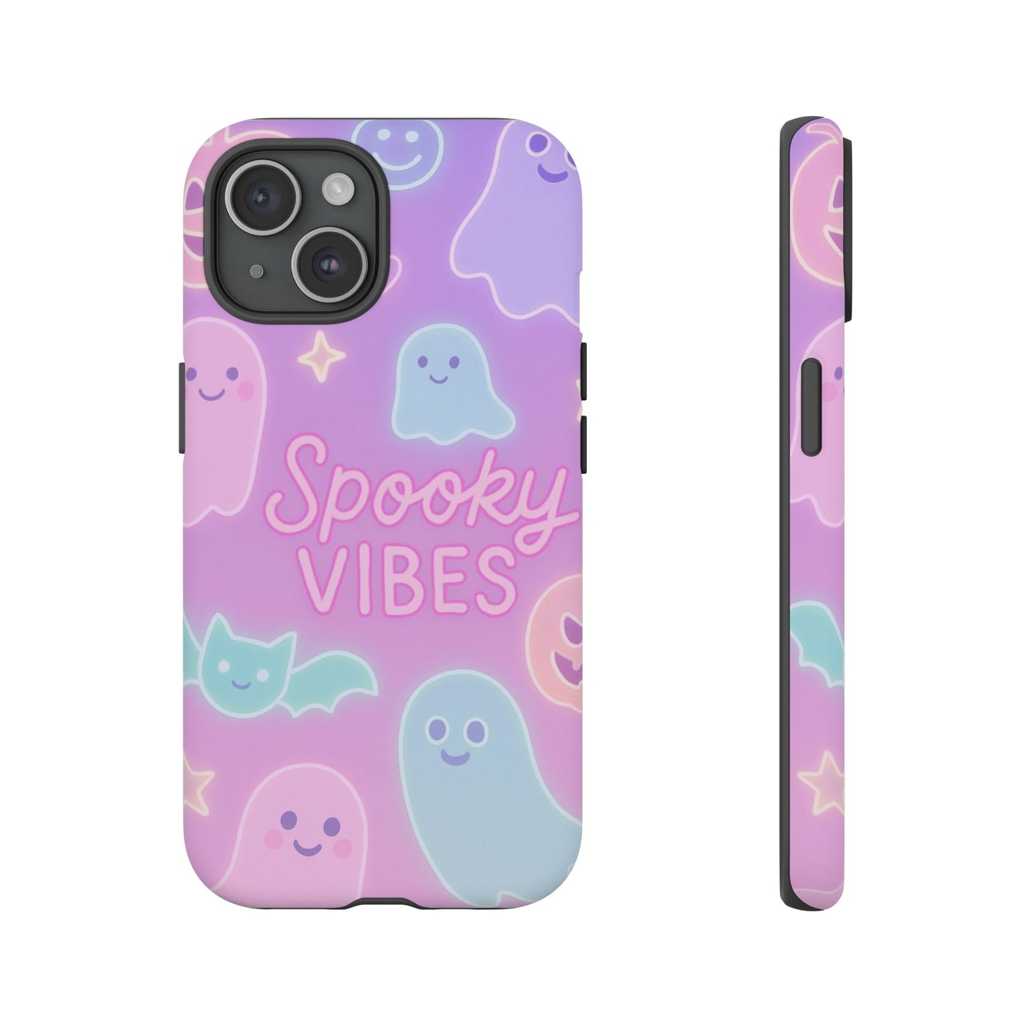 Spooky Vibes Pastel Halloween Design | Cute Ghosts, Pumpkins & Bats Aesthetic Phone Cases