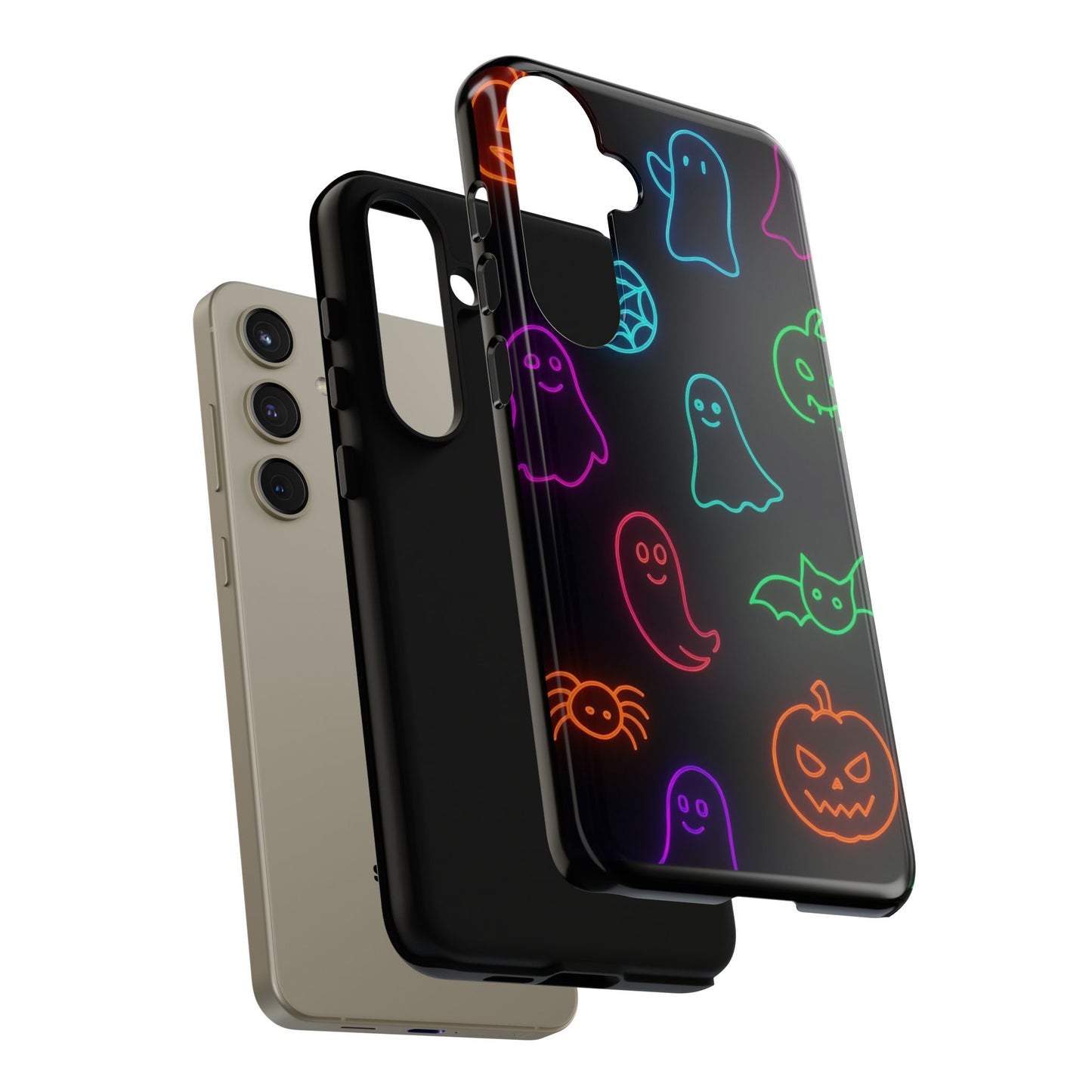 Neon Halloween Pattern | Cute Ghosts, Pumpkins & Bats Glow Design Phone Cases