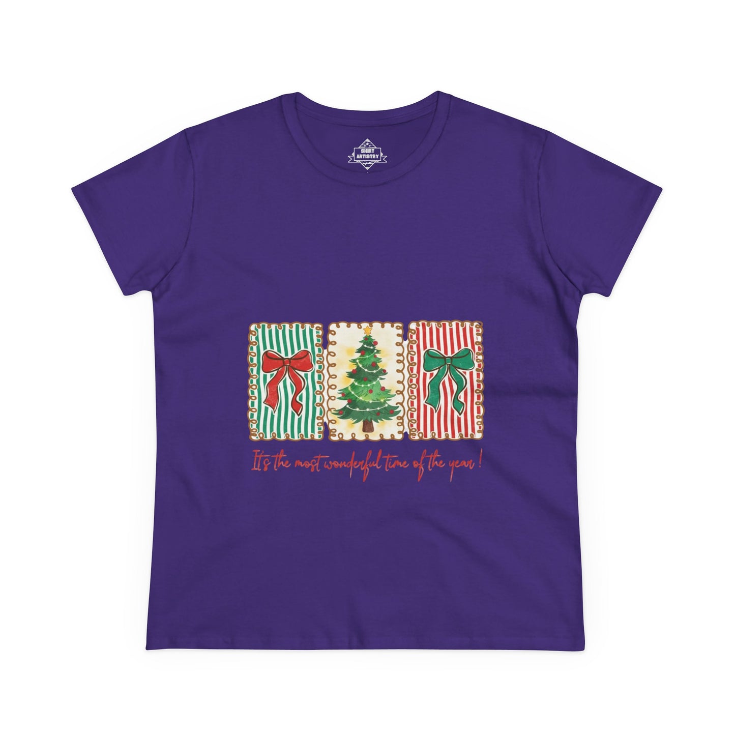 Festive Christmas Tree & Bow Design | It’s the Most Wonderful Time of the Year – Holiday Shirt, Mug, Tote & Home Decor