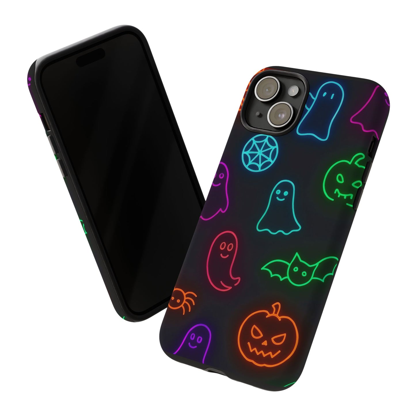 Neon Halloween Pattern | Cute Ghosts, Pumpkins & Bats Glow Design Phone Cases
