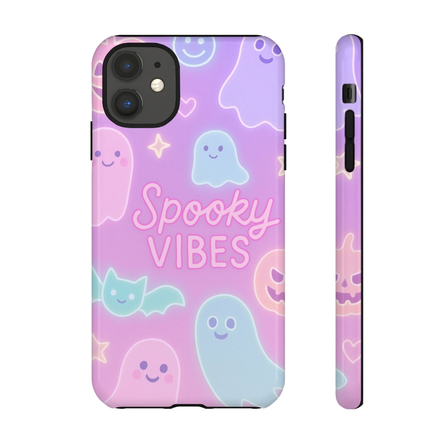 Spooky Vibes Pastel Halloween Design | Cute Ghosts, Pumpkins & Bats Aesthetic Phone Cases