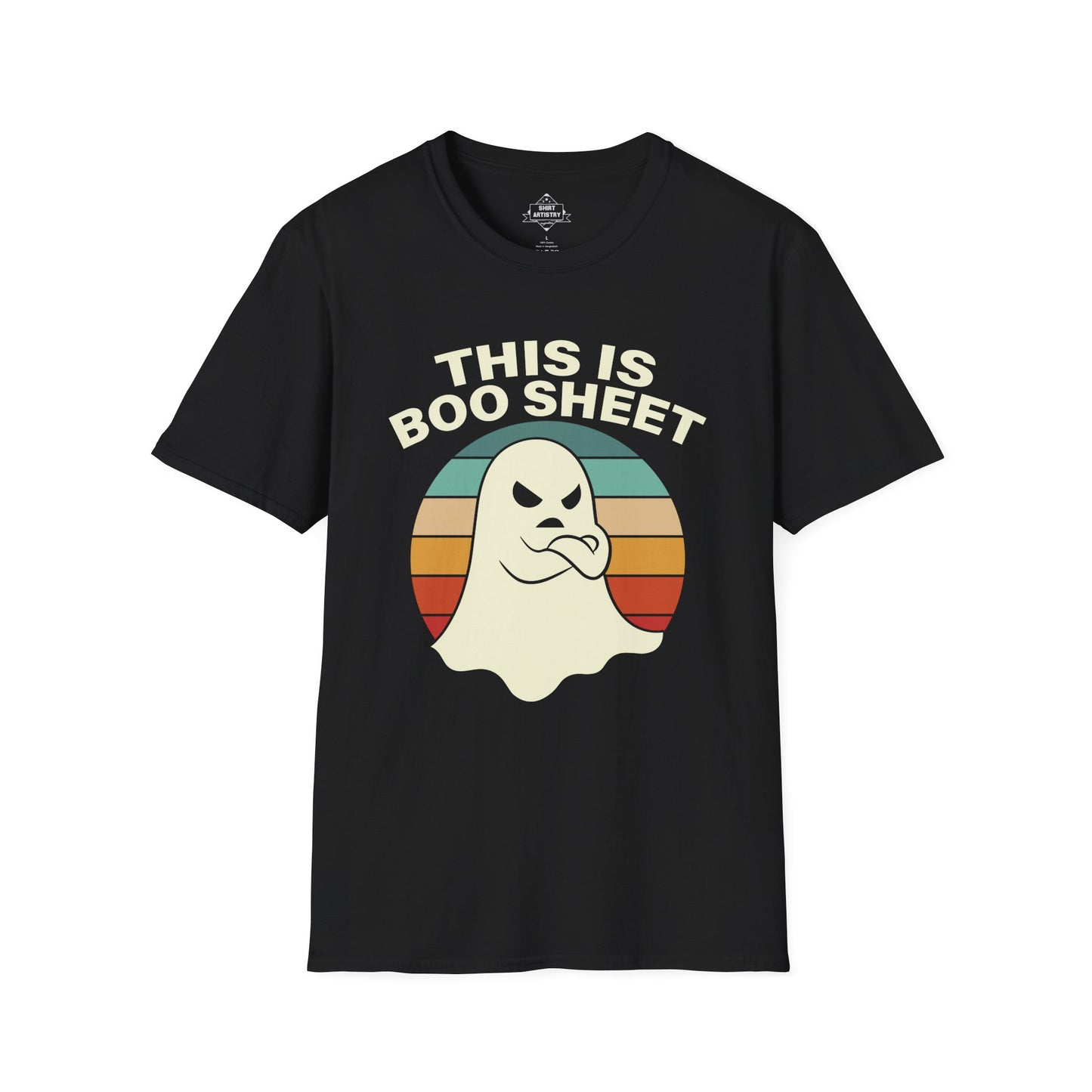 This Is Boo Sheet Funny Halloween T‑Shirt | Sarcastic Ghost Shirt for Spooky Season | Retro Ghost Graphic Tee for Men & Women