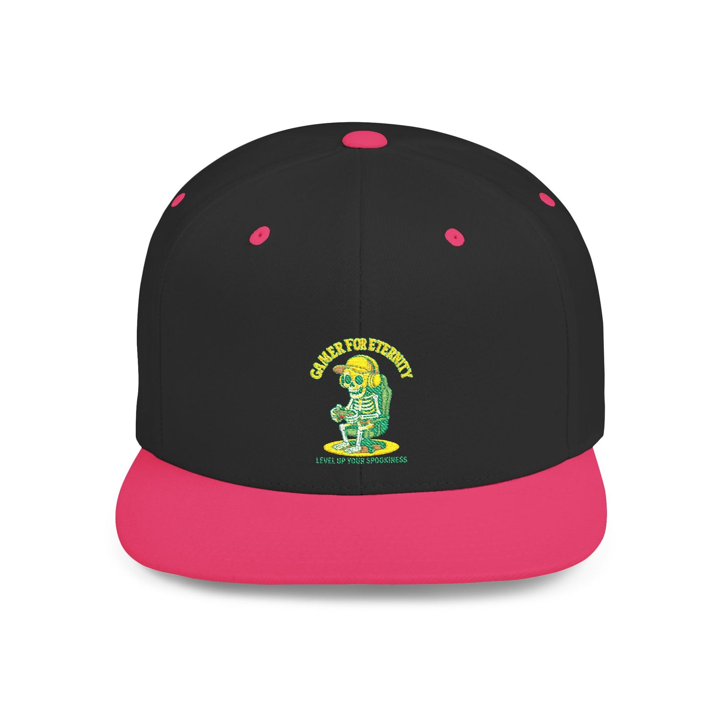 Trendy Flat Bill Snapback Hat, Casual Outdoor Cap, Custom Graphic Hat, Perfect for Summer Festivals, Streetwear Accessory, Snapback Cap