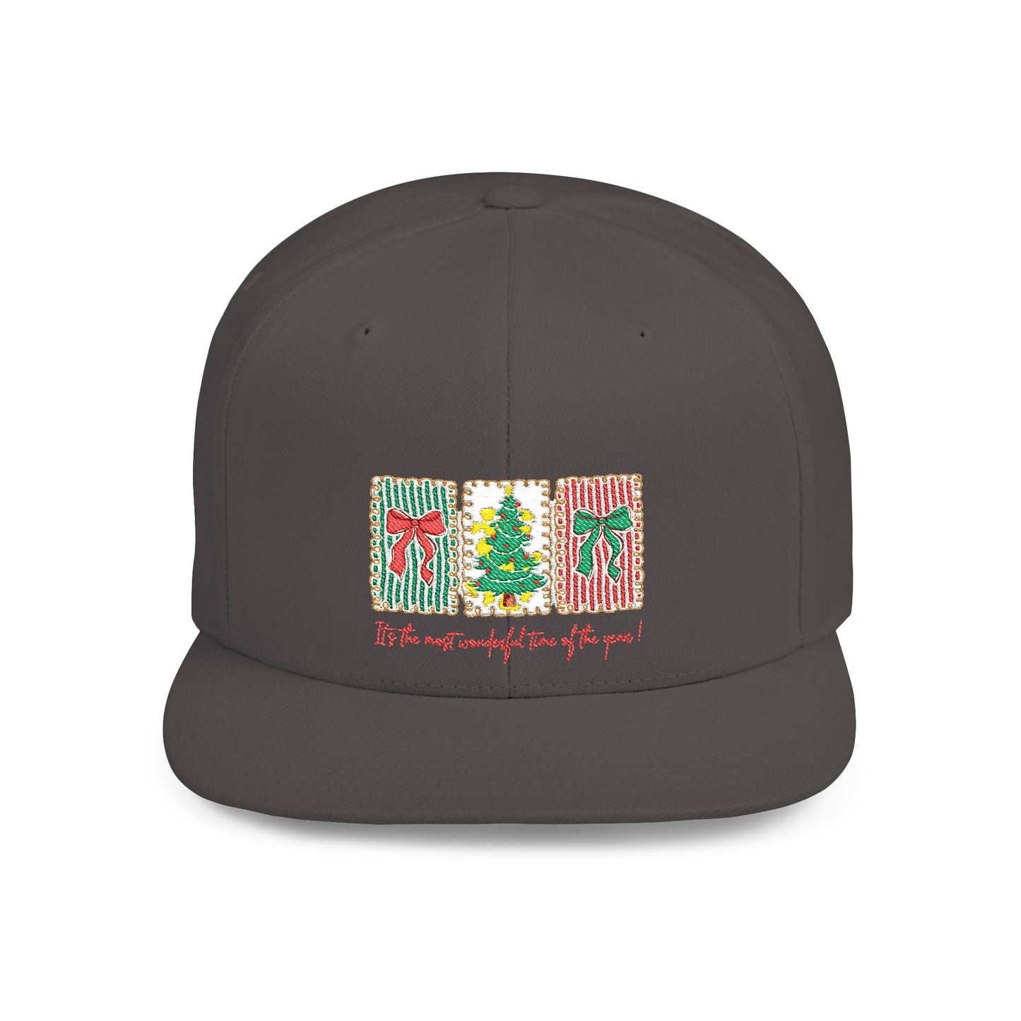 Festive Christmas Tree & Bow Design | It’s the Most Wonderful Time of the Year – Holiday Shirt, Mug, Tote & Home Decor Snapback Cap