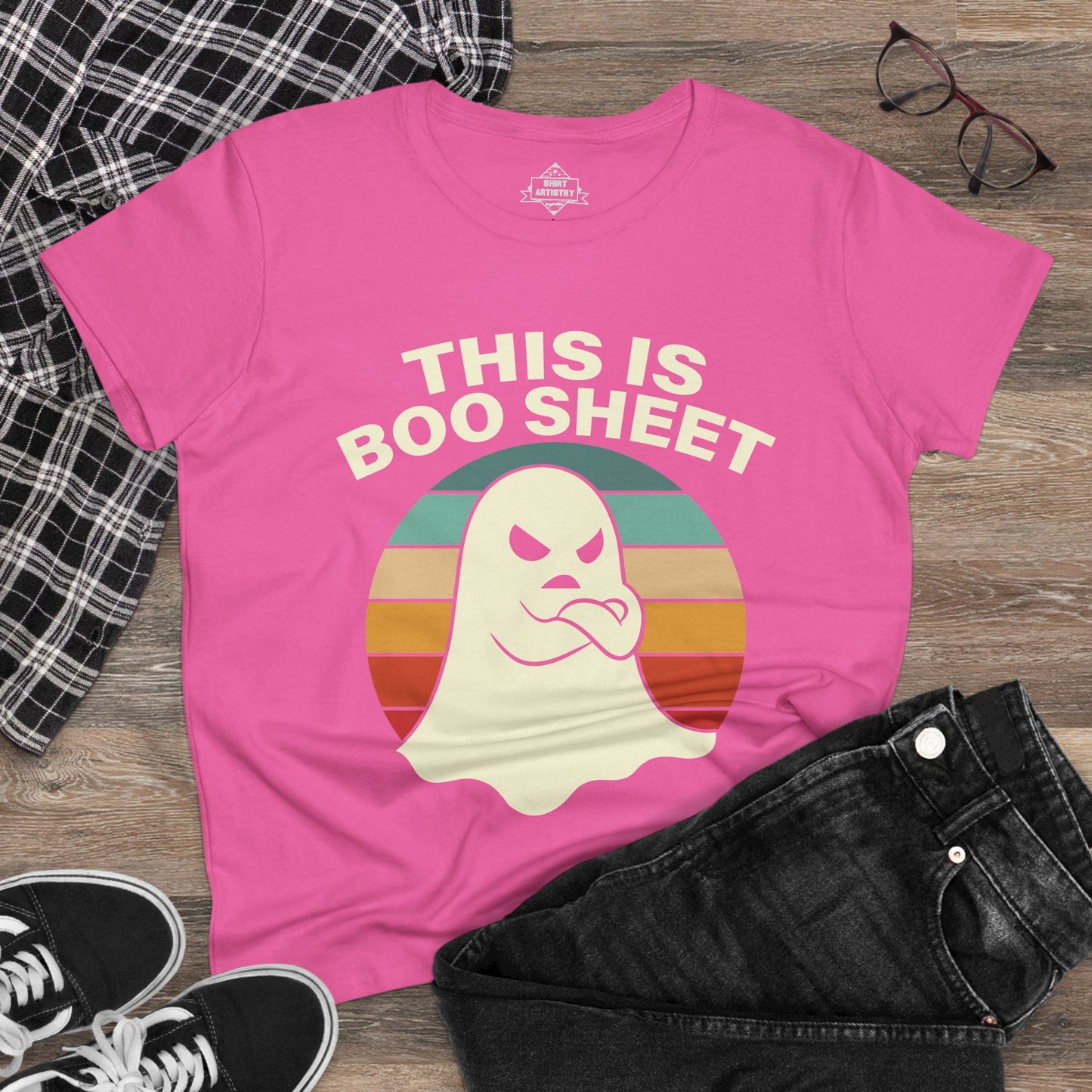 This Is Boo Sheet Funny Halloween | Sarcastic Ghost Shirt for Spooky Season | Retro Ghost Graphic Tee for Men & Women