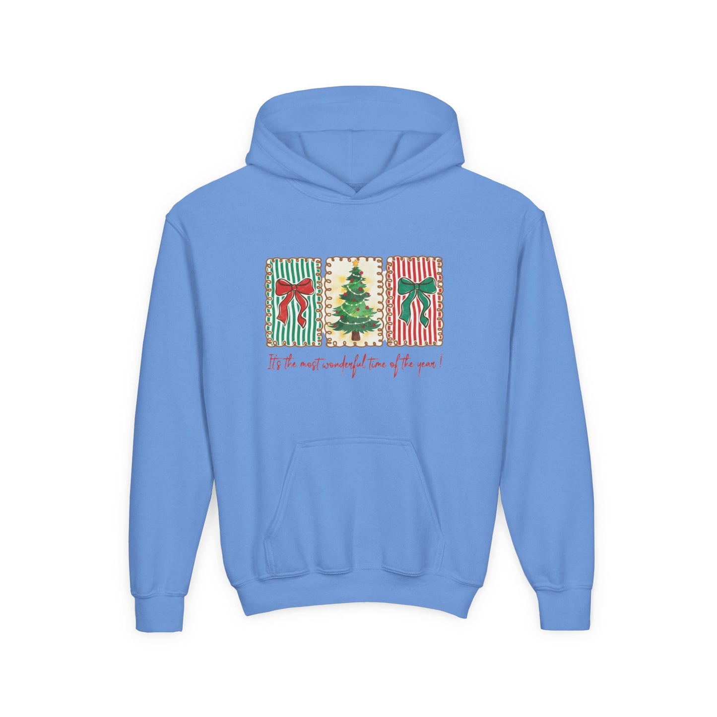 Festive Christmas Tree & Bow Design | It’s the Most Wonderful Time of the Year – Holiday Shirt, Mug, Tote & Home Decor Kids Hoodie