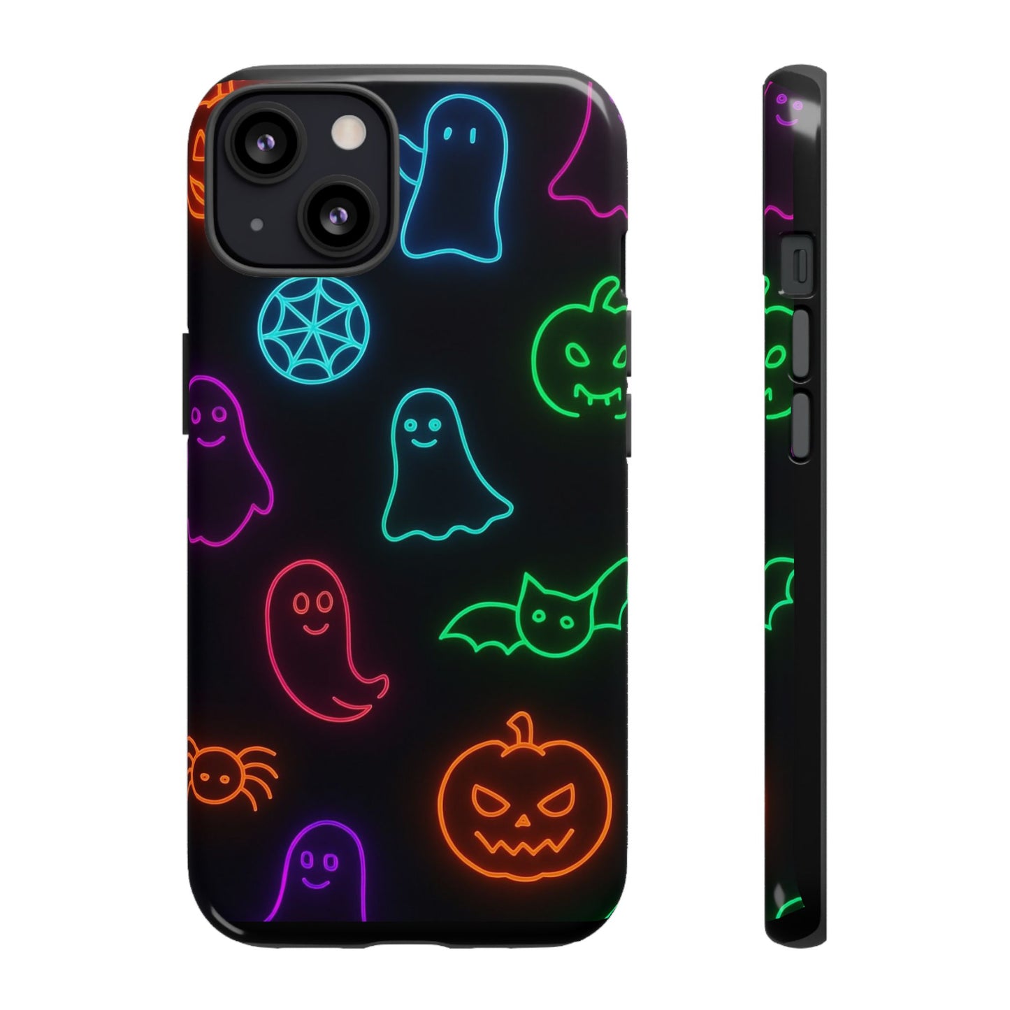 Neon Halloween Pattern | Cute Ghosts, Pumpkins & Bats Glow Design Phone Cases