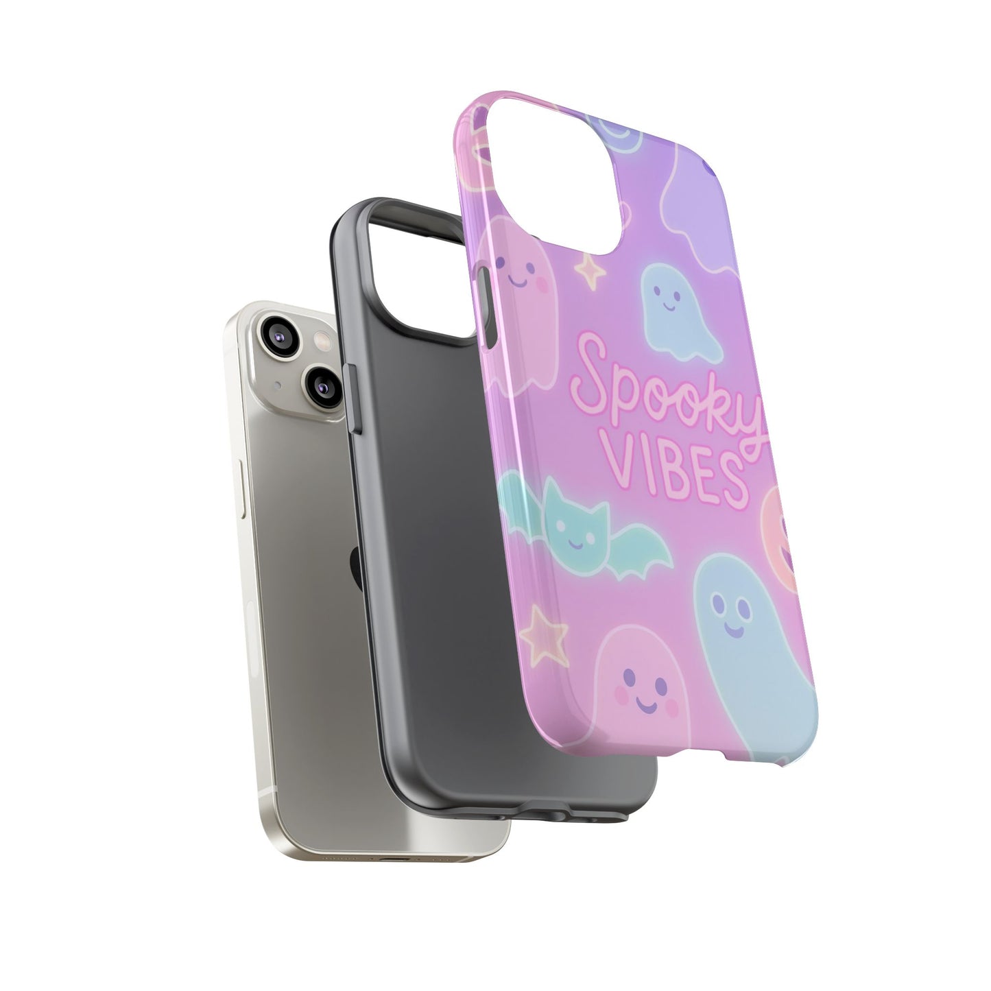 Spooky Vibes Pastel Halloween Design | Cute Ghosts, Pumpkins & Bats Aesthetic Phone Cases