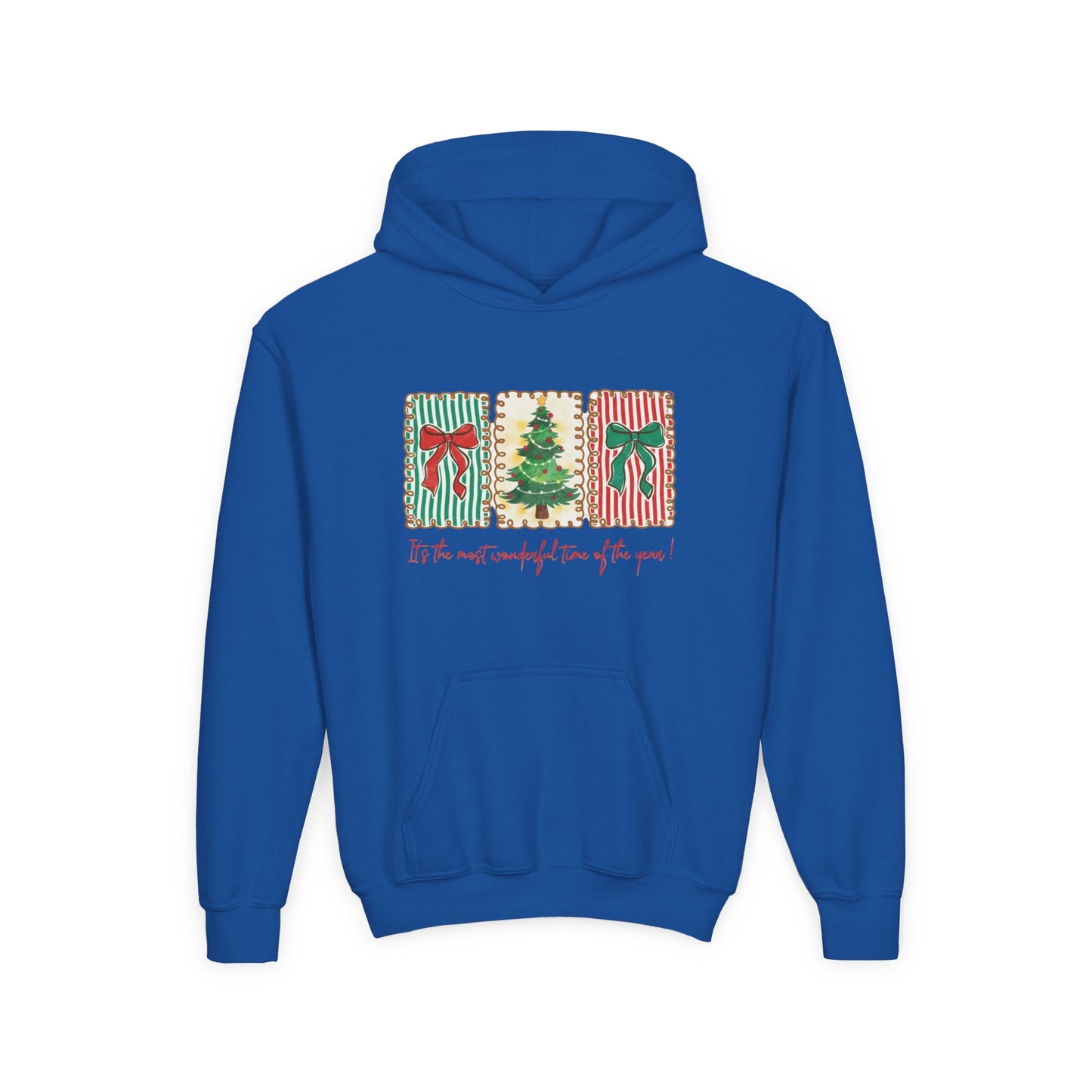 Festive Christmas Tree & Bow Design | It’s the Most Wonderful Time of the Year – Holiday Shirt, Mug, Tote & Home Decor Kids Hoodie