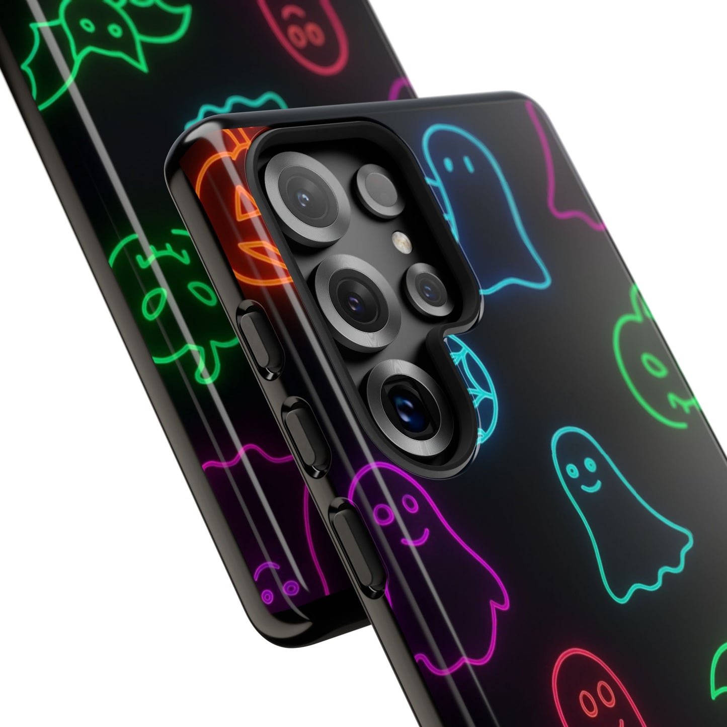 Neon Halloween Pattern | Cute Ghosts, Pumpkins & Bats Glow Design Phone Cases