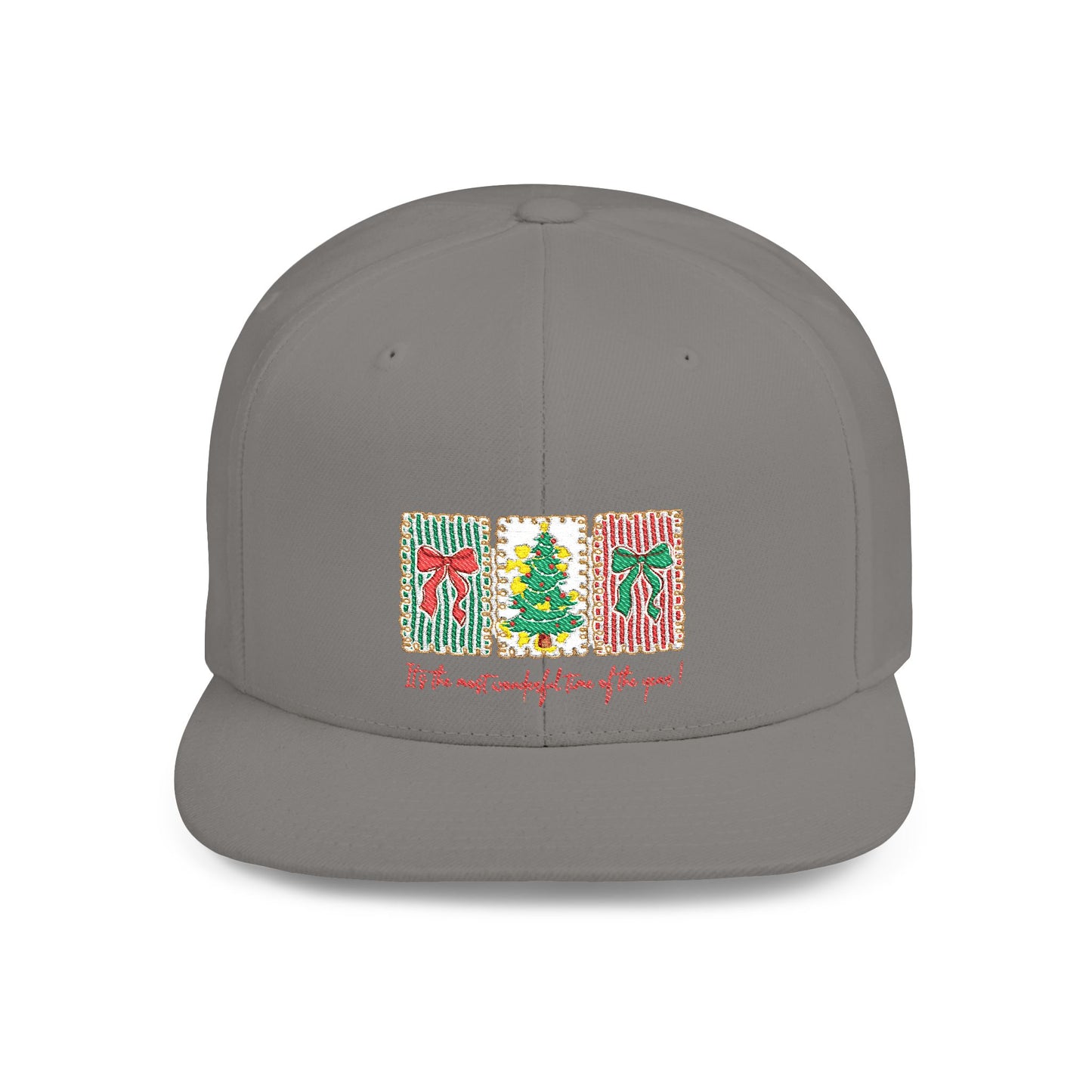 Festive Christmas Tree & Bow Design | It’s the Most Wonderful Time of the Year – Holiday Shirt, Mug, Tote & Home Decor Snapback Cap