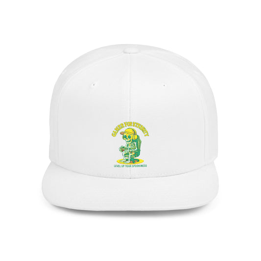 Trendy Flat Bill Snapback Hat, Casual Outdoor Cap, Custom Graphic Hat, Perfect for Summer Festivals, Streetwear Accessory, Snapback Cap