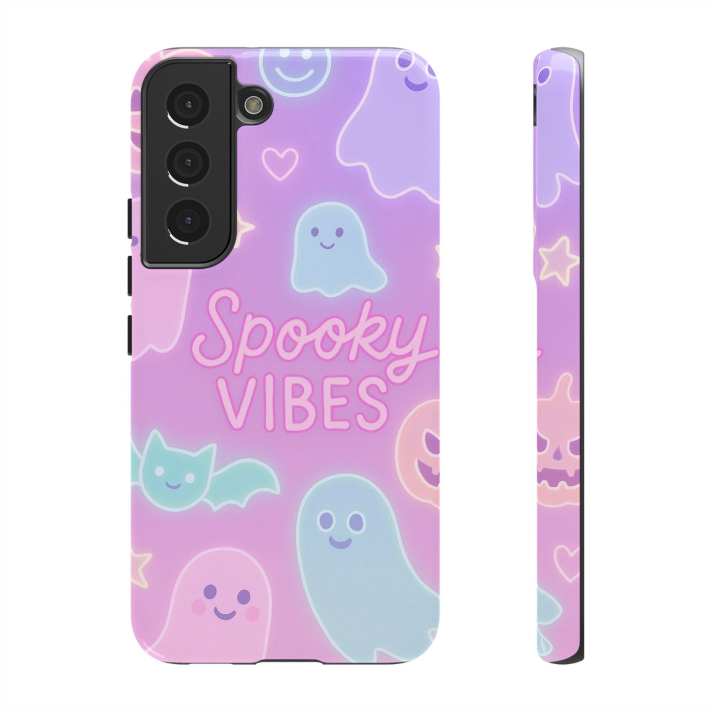 Spooky Vibes Pastel Halloween Design | Cute Ghosts, Pumpkins & Bats Aesthetic Phone Cases