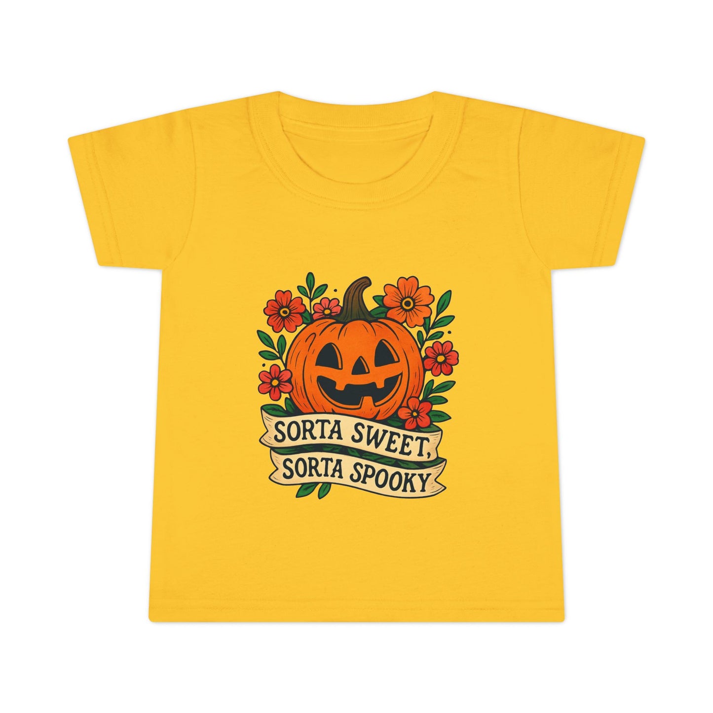 Cute Pumpkin Design – Sorta Sweet, Sorta Spooky Halloween Artwork Toddler T-Shirt