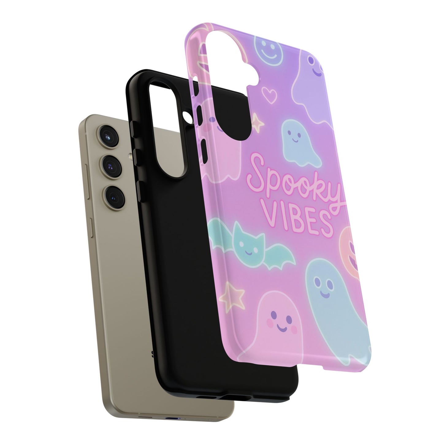 Spooky Vibes Pastel Halloween Design | Cute Ghosts, Pumpkins & Bats Aesthetic Phone Cases