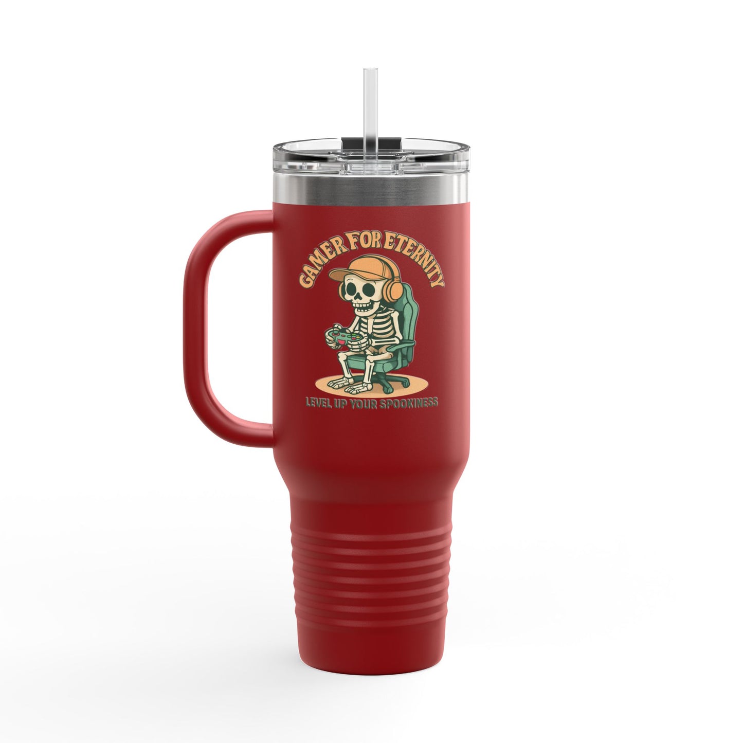 Insulated Travel Mug, Halloween Skeleton Design, 40oz, Perfect for On-the-Go, Party Beverage Container, Spooky Vibes, Travel Mug