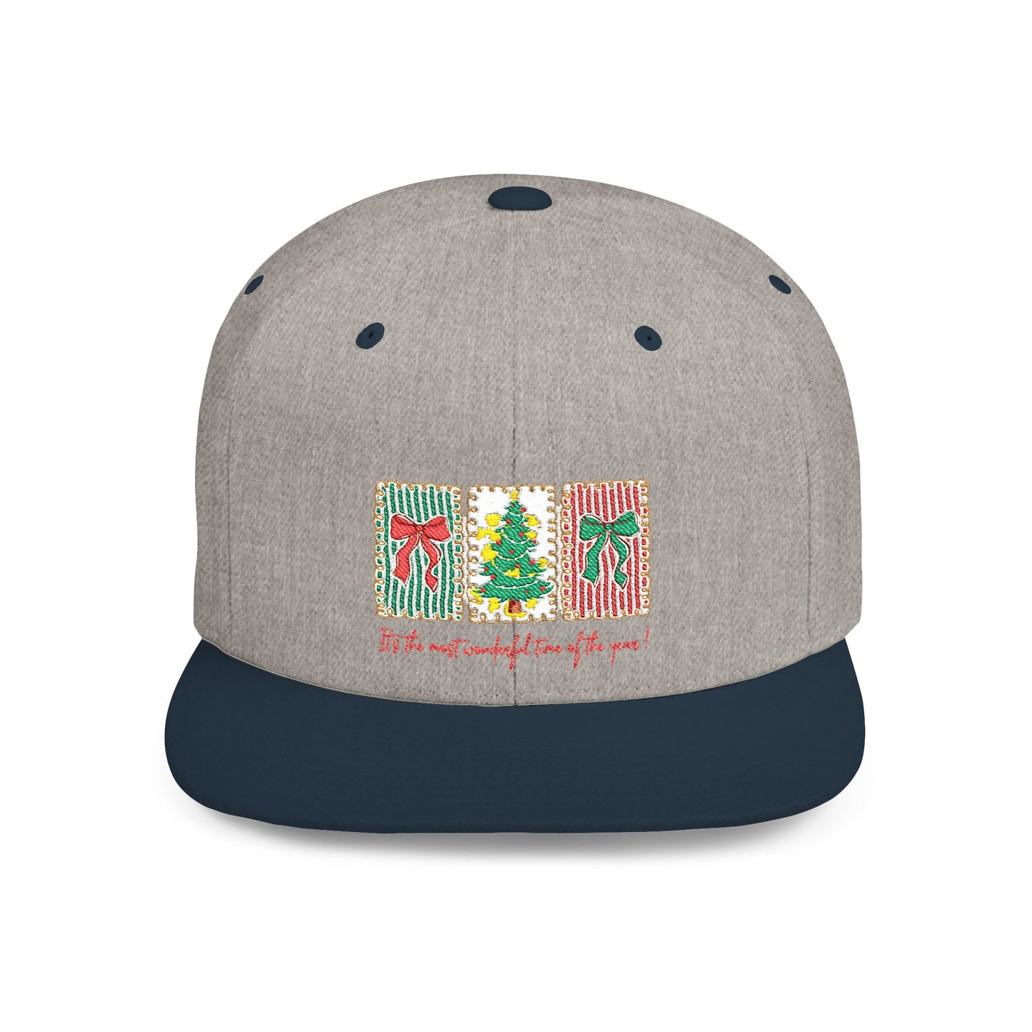 Festive Christmas Tree & Bow Design | It’s the Most Wonderful Time of the Year – Holiday Shirt, Mug, Tote & Home Decor Snapback Cap